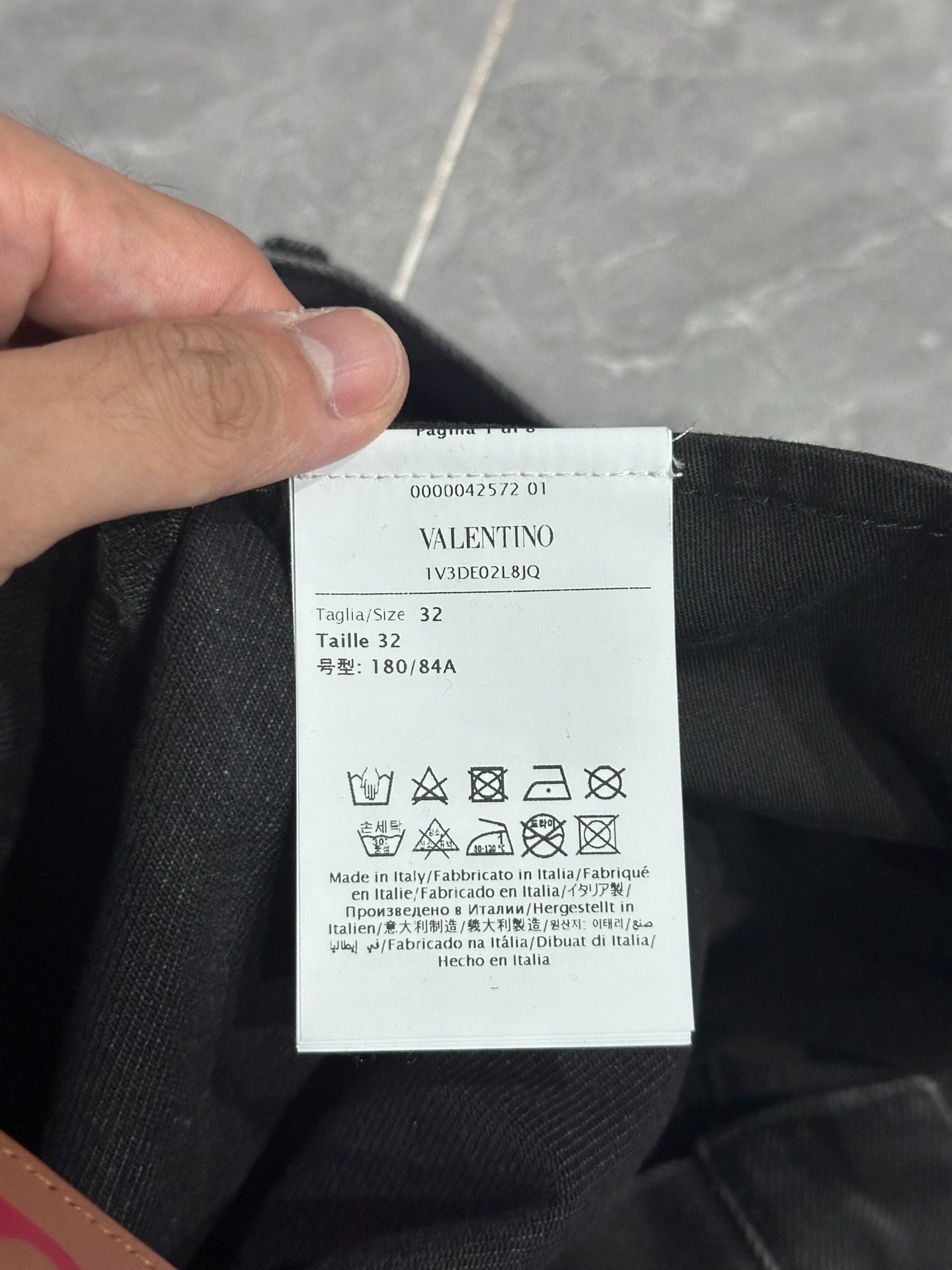 Valentino Frayed Dark Black Flared Jeans — label