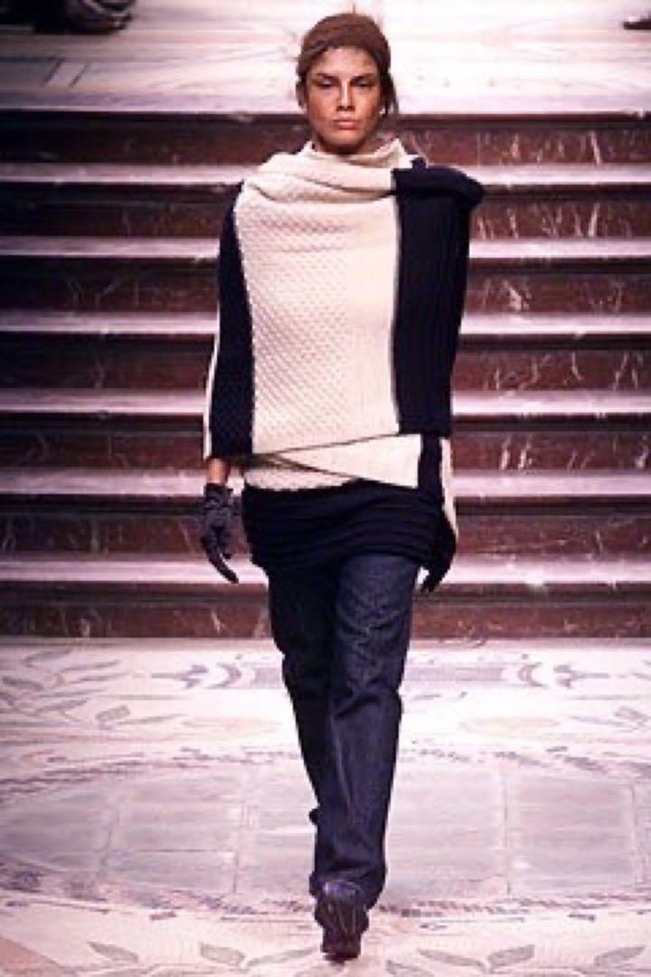 Yohji Yamamoto 2002 Runway Knit Shawl Top — label