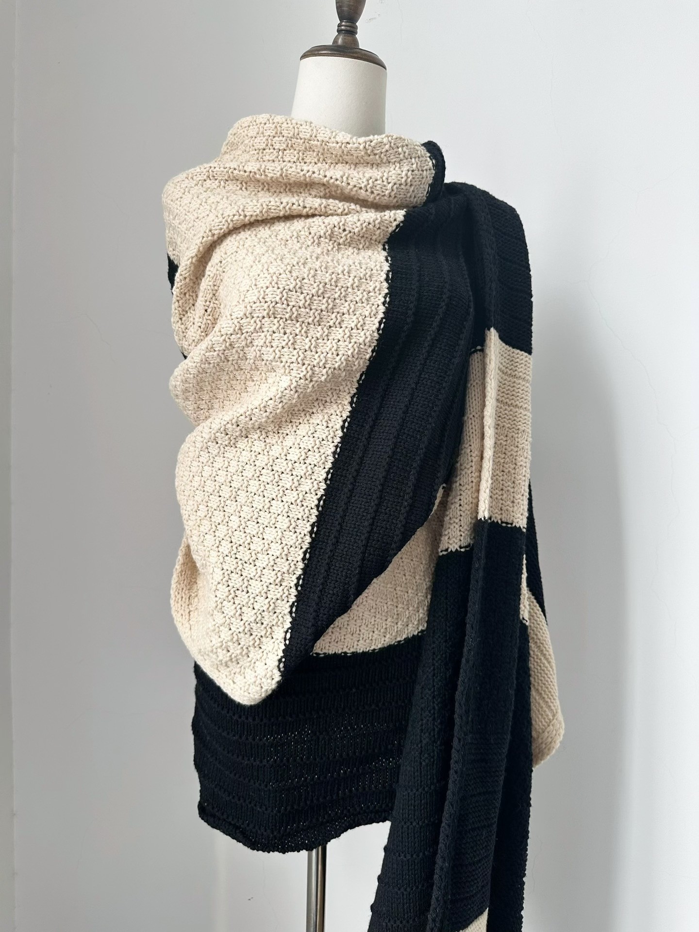 Yohji Yamamoto 2002 Runway Knit Shawl Top — front