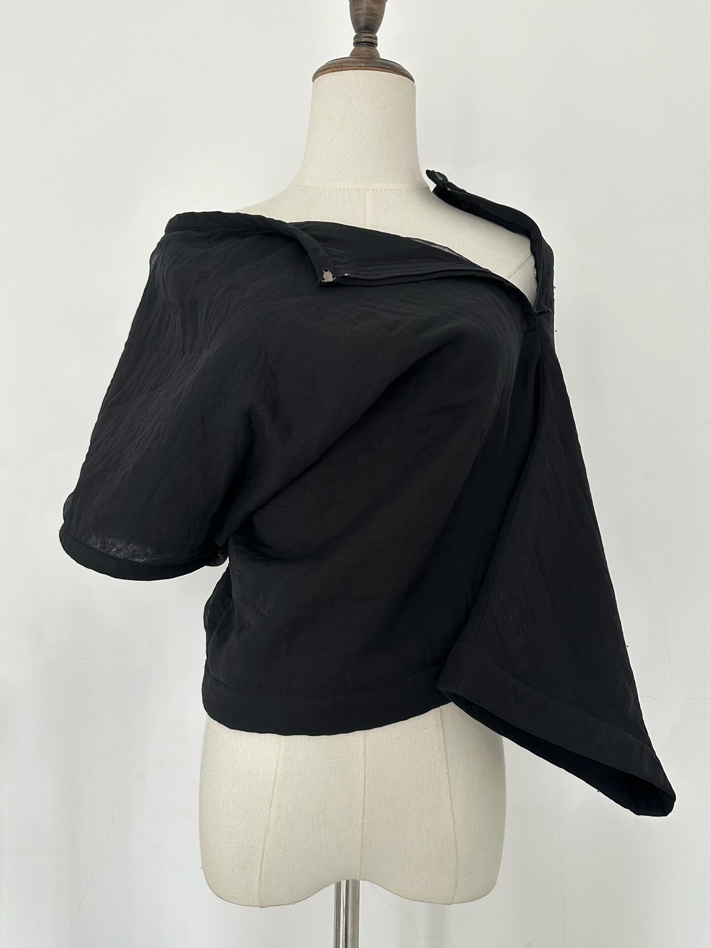 Comme des Garcons Asymmetrical Short-Sleeve Top — back