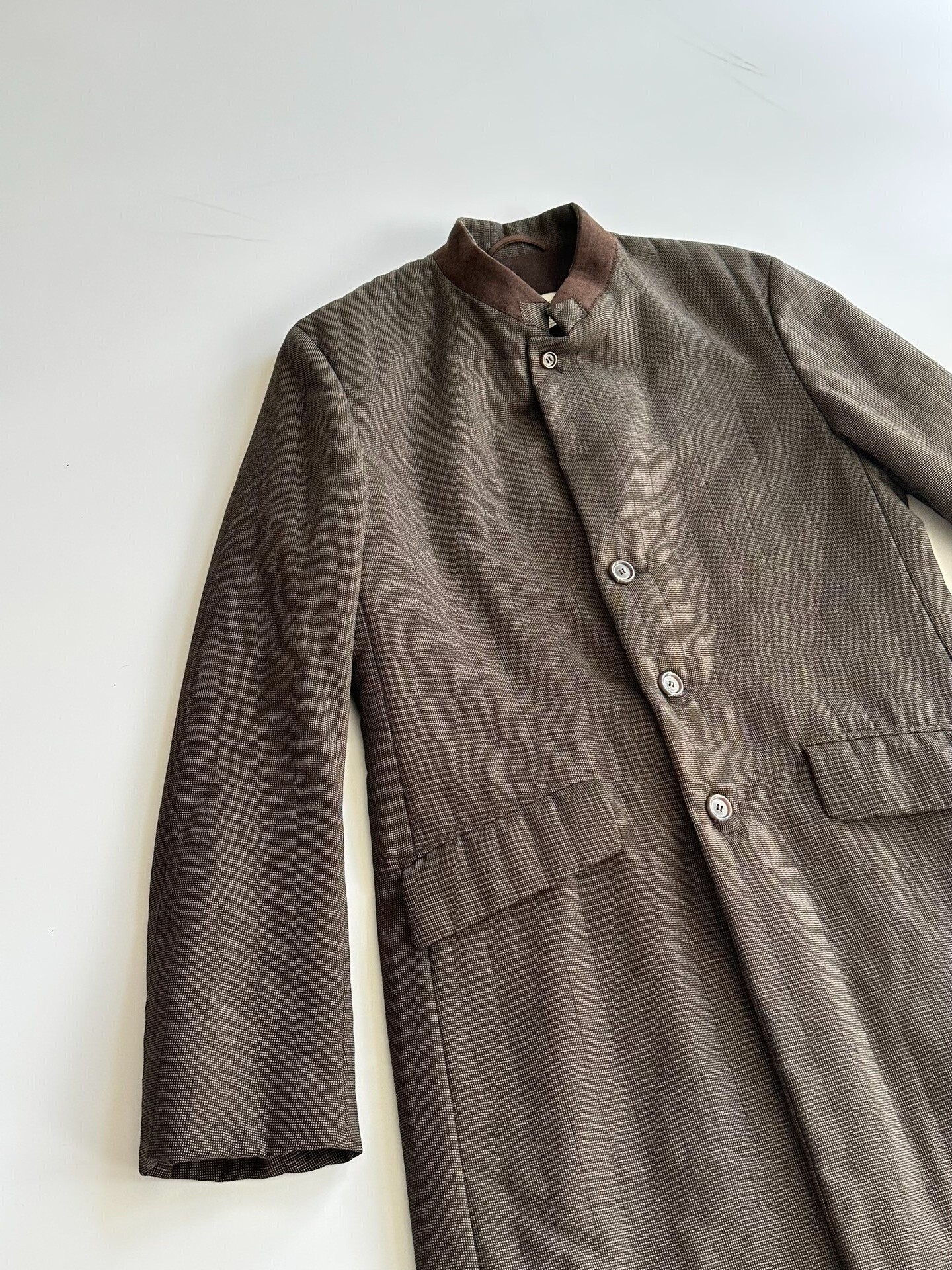 Dries Van Noten Dark Brown Coat — detail