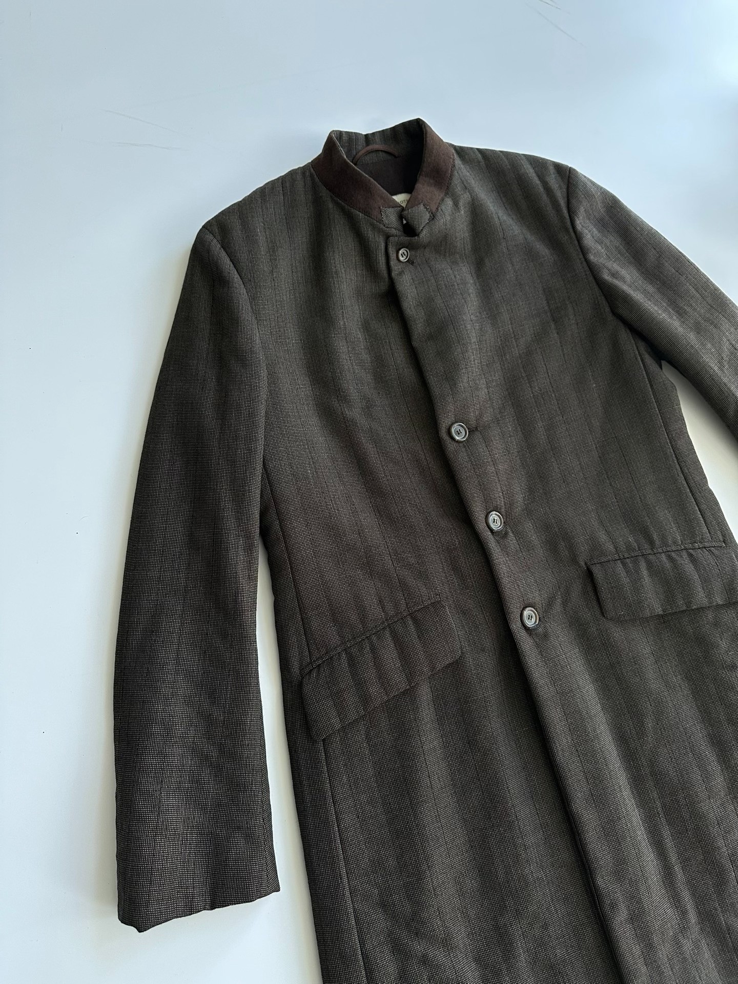 Dries Van Noten Dark Brown Coat — label