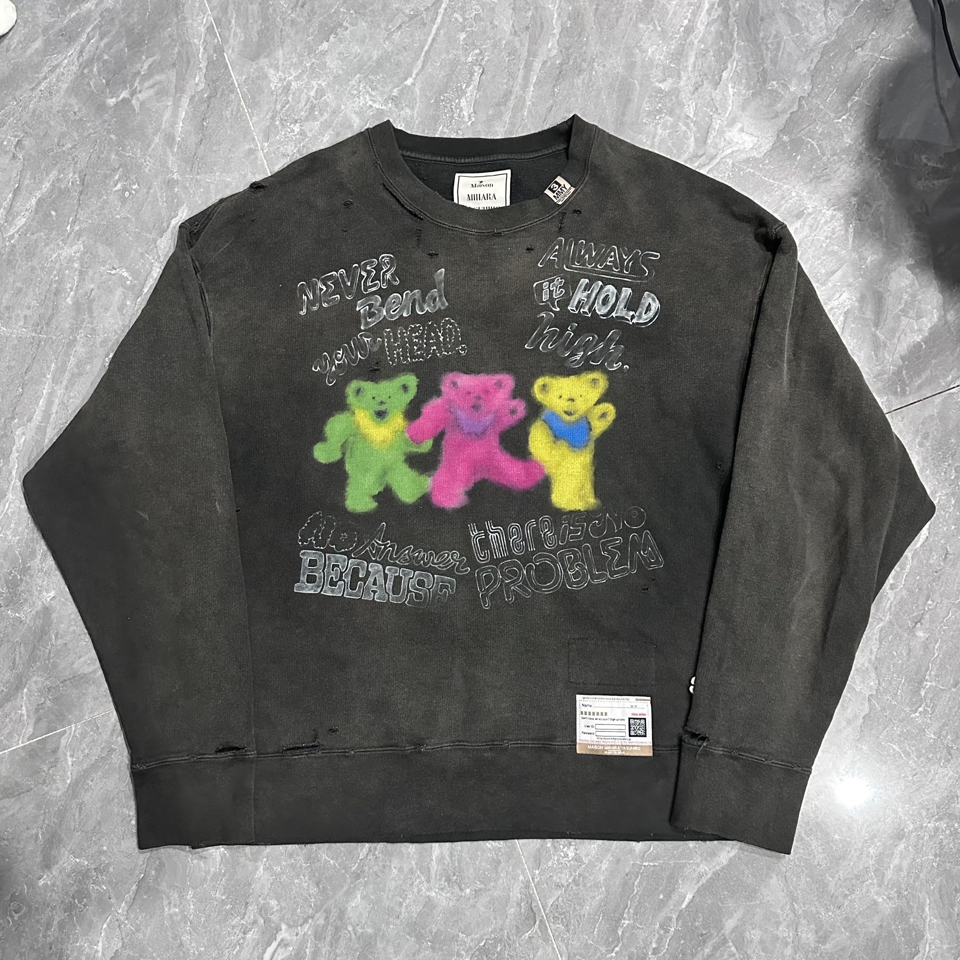 Maison Mihara Yasuhiro Dancing Bears Sweatshirt