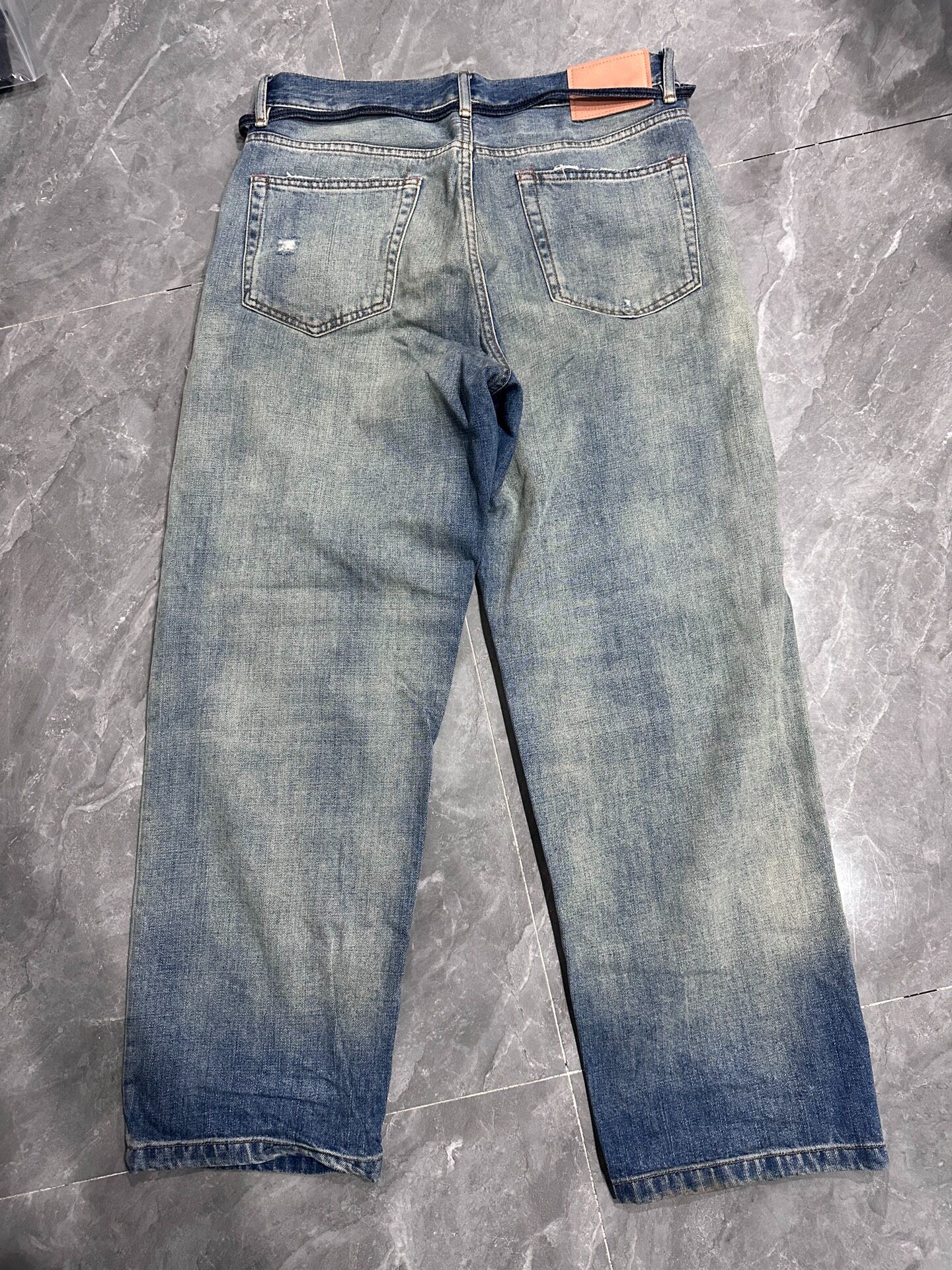 Acne Studios FW21 Loose Patch Denim Jeans — front