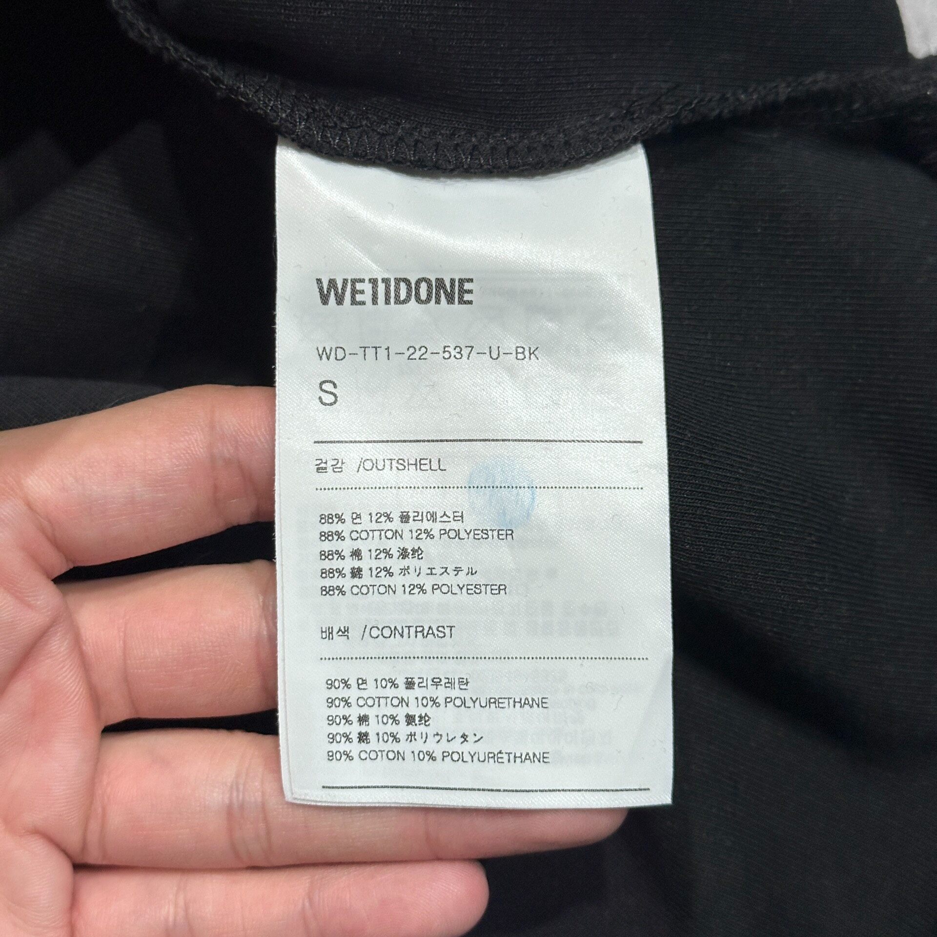 WE11DONE SS22 Unisex Logo Polo Shirt — label