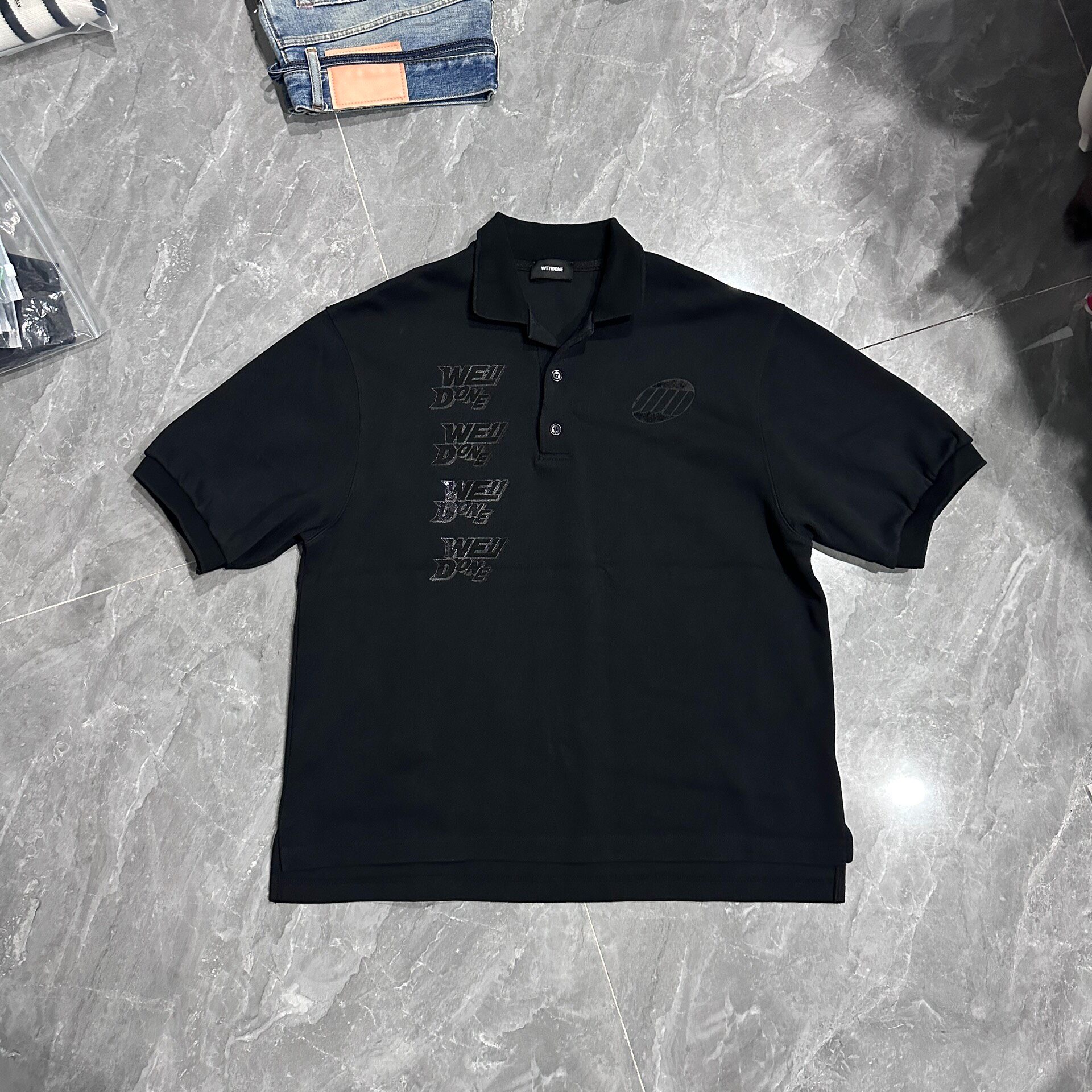 WE11DONE SS22 Unisex Logo Polo Shirt