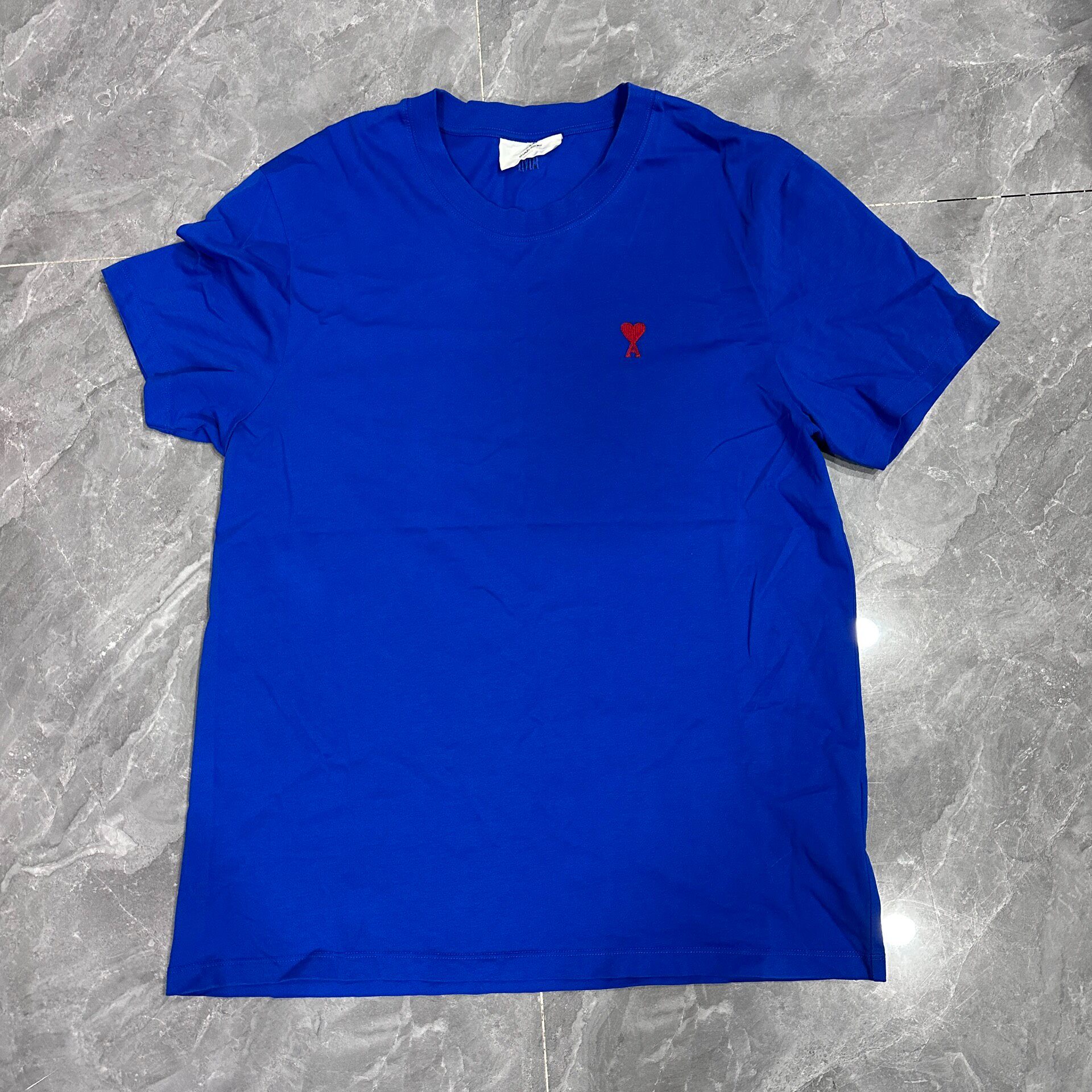 AMI Paris Blue Red Heart T-Shirt