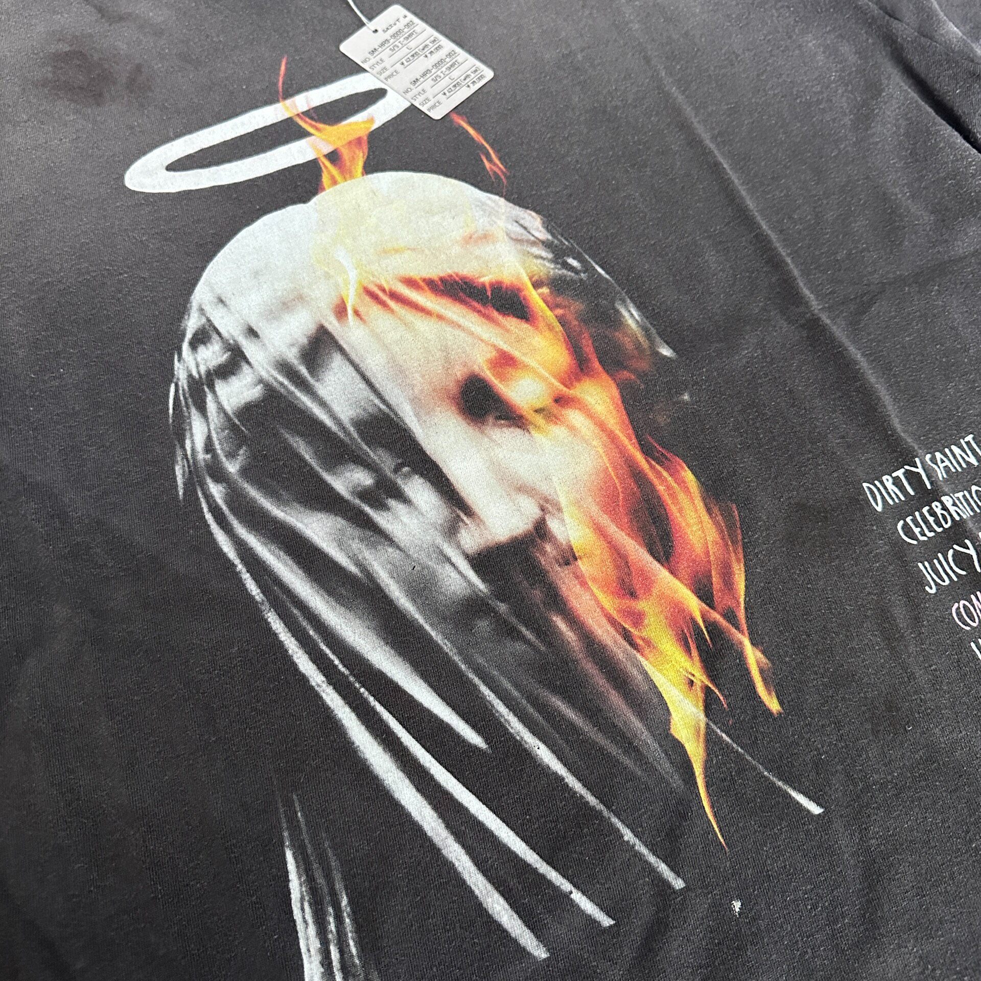 Saint Mxxxxxx SS25 Flame Print T-Shirt — detail