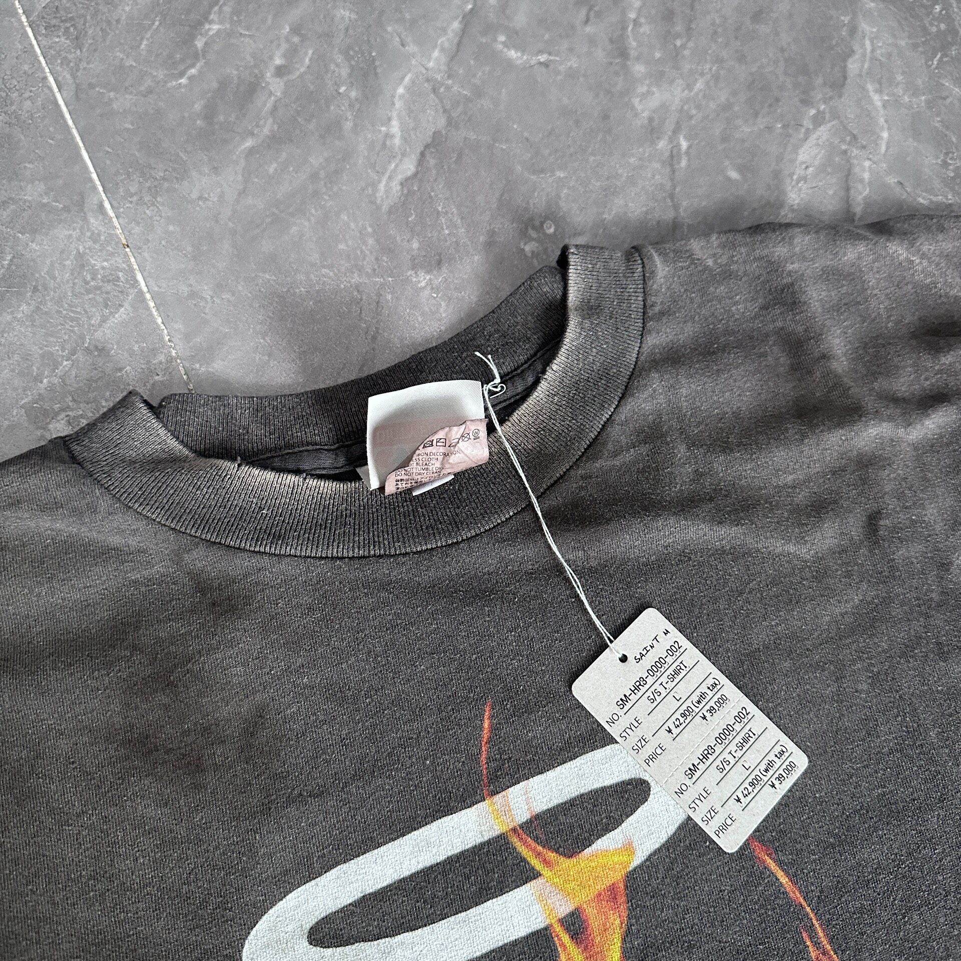 Saint Mxxxxxx SS25 Flame Print T-Shirt — back
