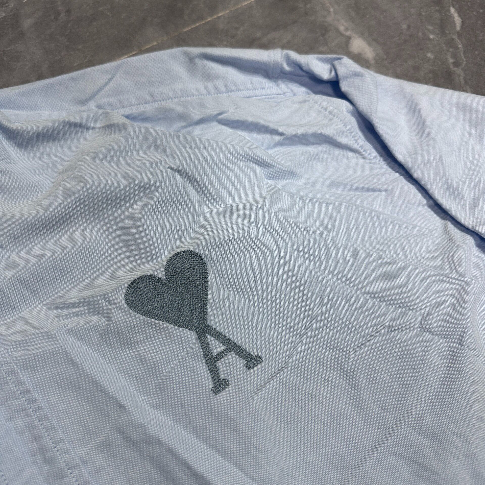 AMI Paris Light Blue Heart Shirt — front