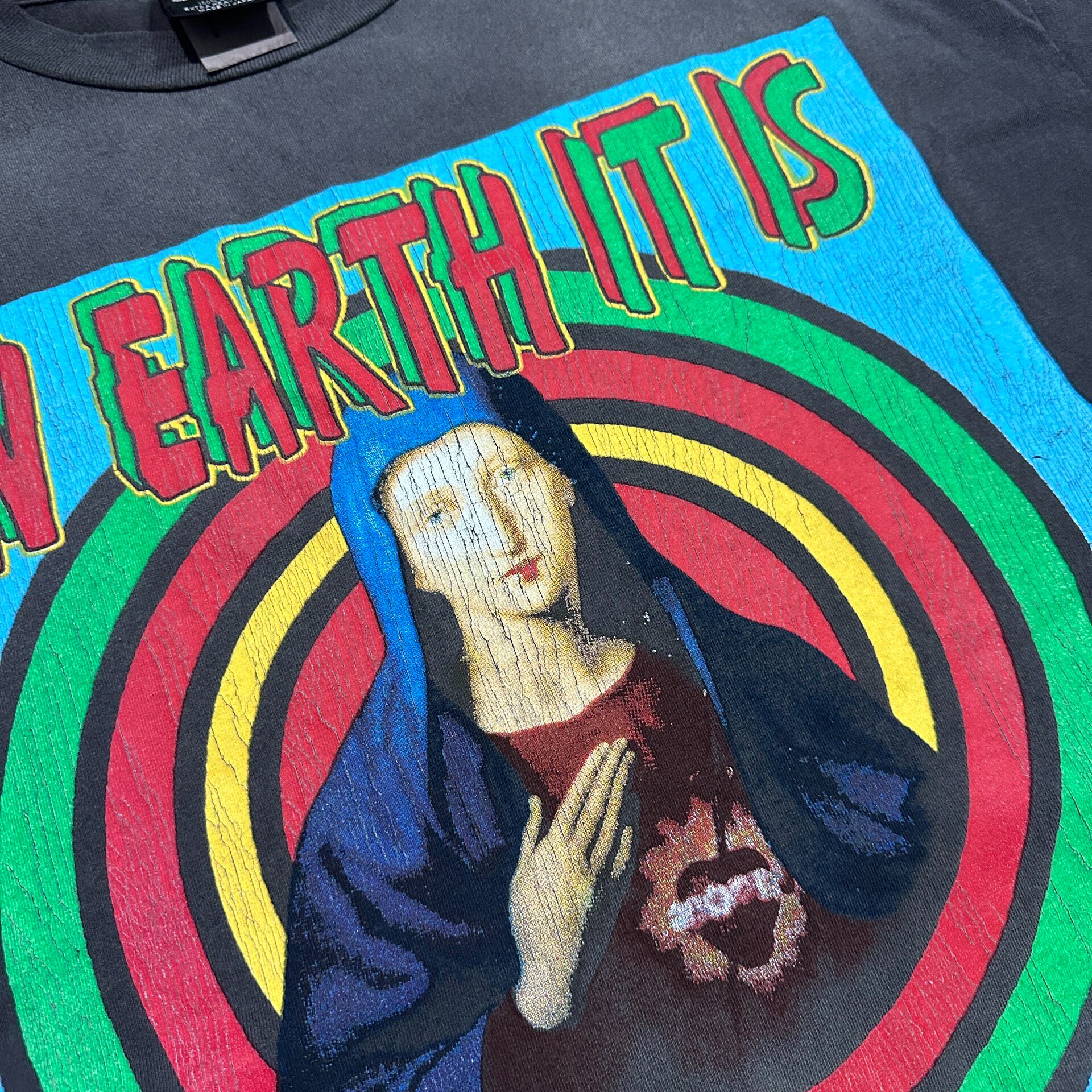 Saint Michael Faded Black Short-sleeve Tee — detail
