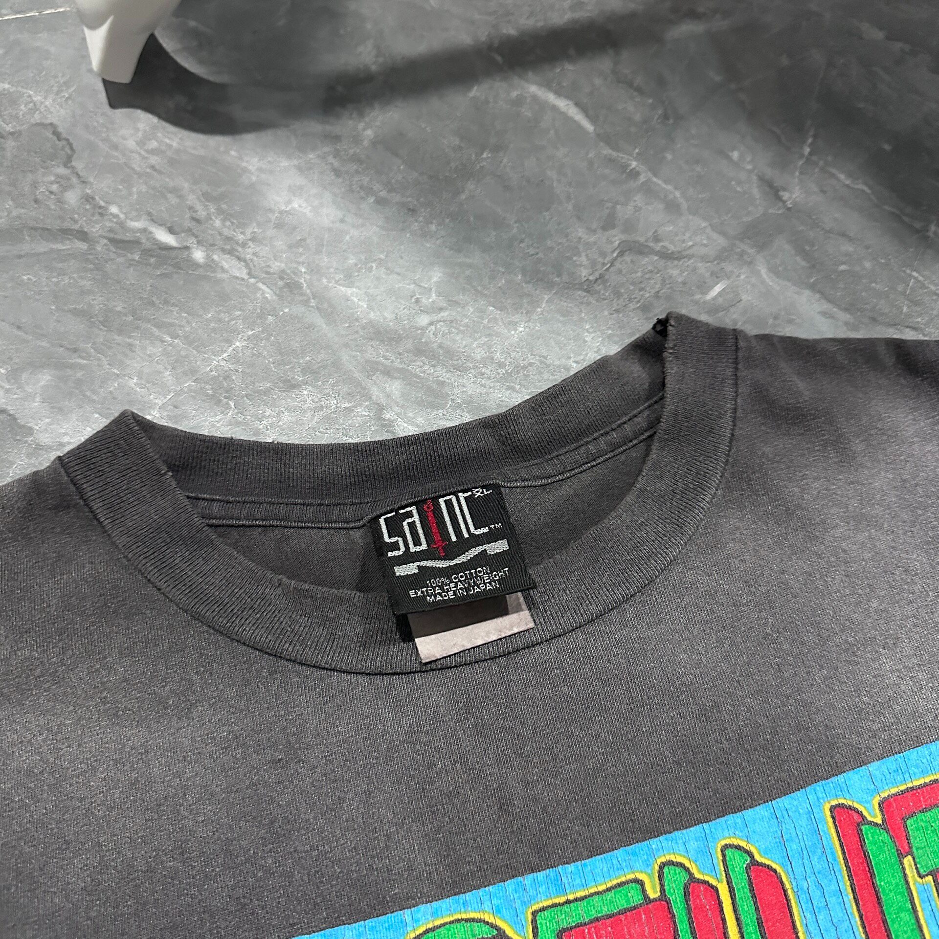 Saint Michael Faded Black Short-sleeve Tee — back