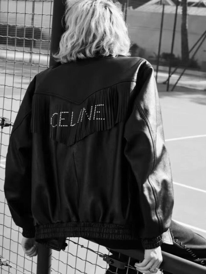 Celine By Hedi 22ss Fringe Leather Jacket