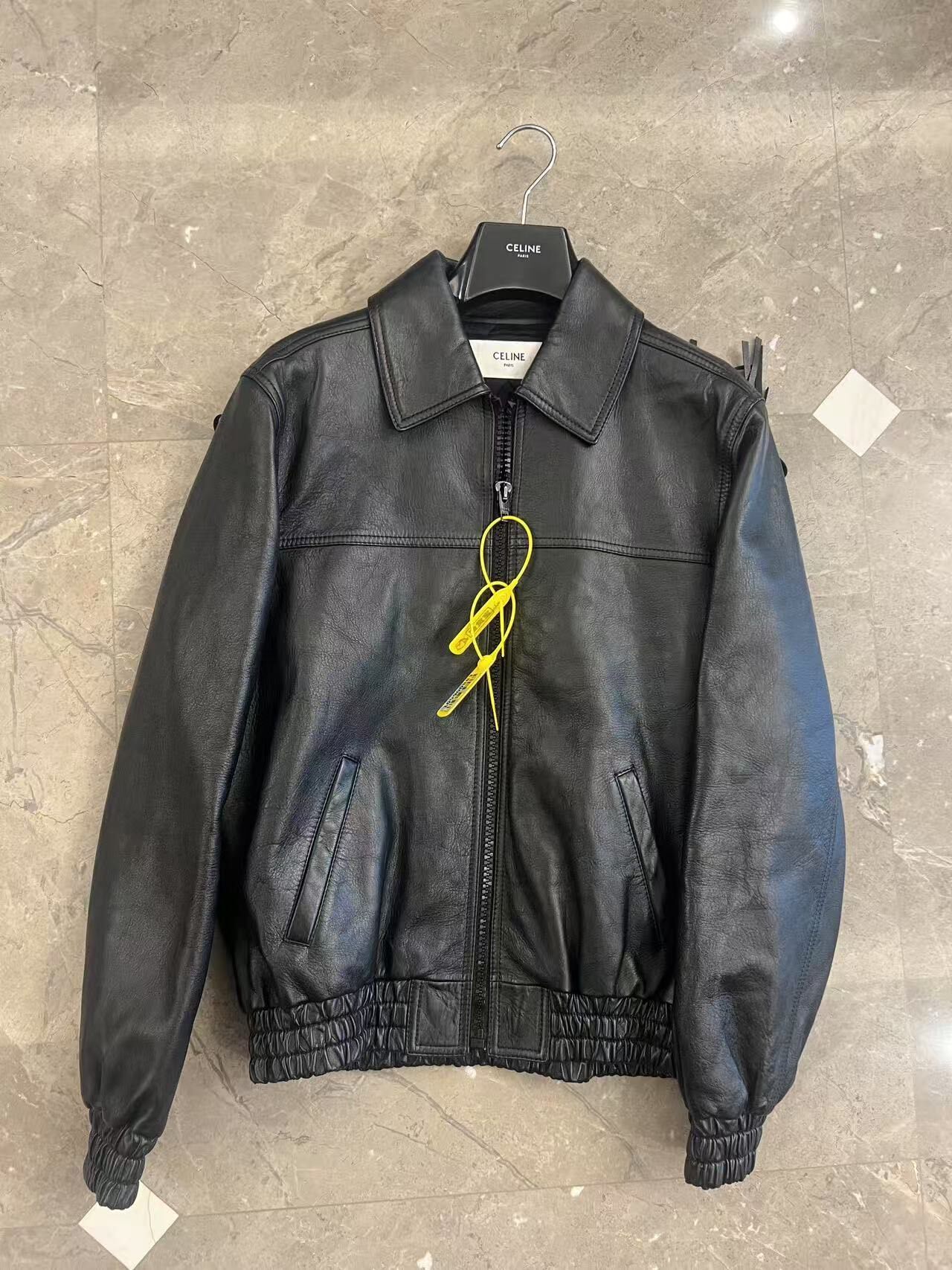 Celine By Hedi 22ss Fringe Leather Jacket — front