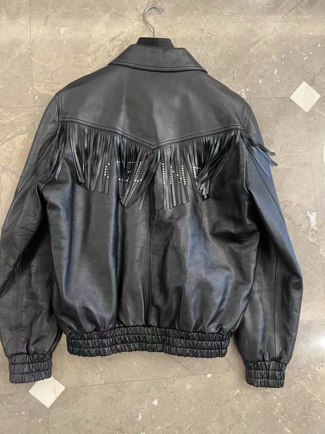 Celine By Hedi 22ss Fringe Leather Jacket — detail