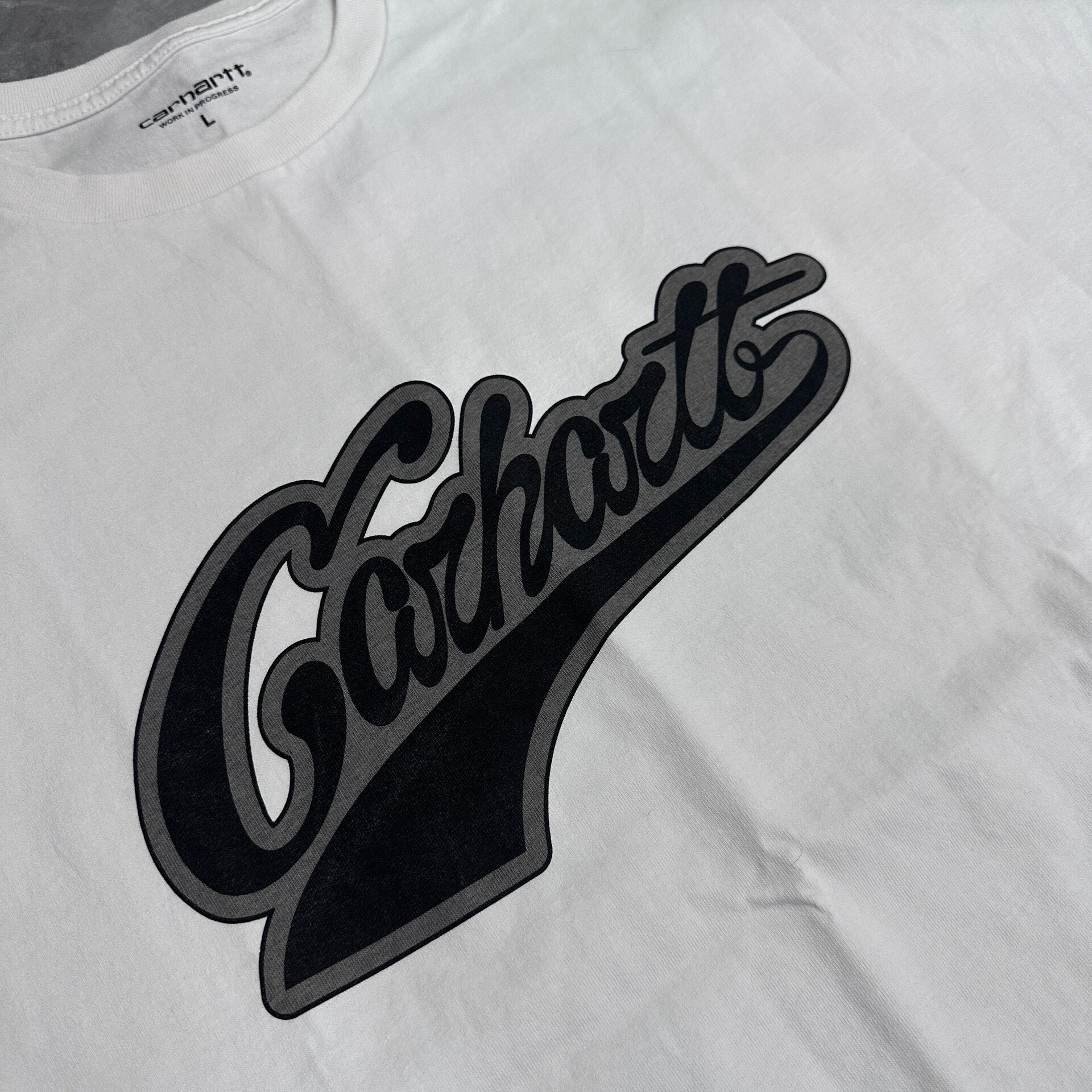 Carhartt Black Cursive Short-Sleeve Tee — front