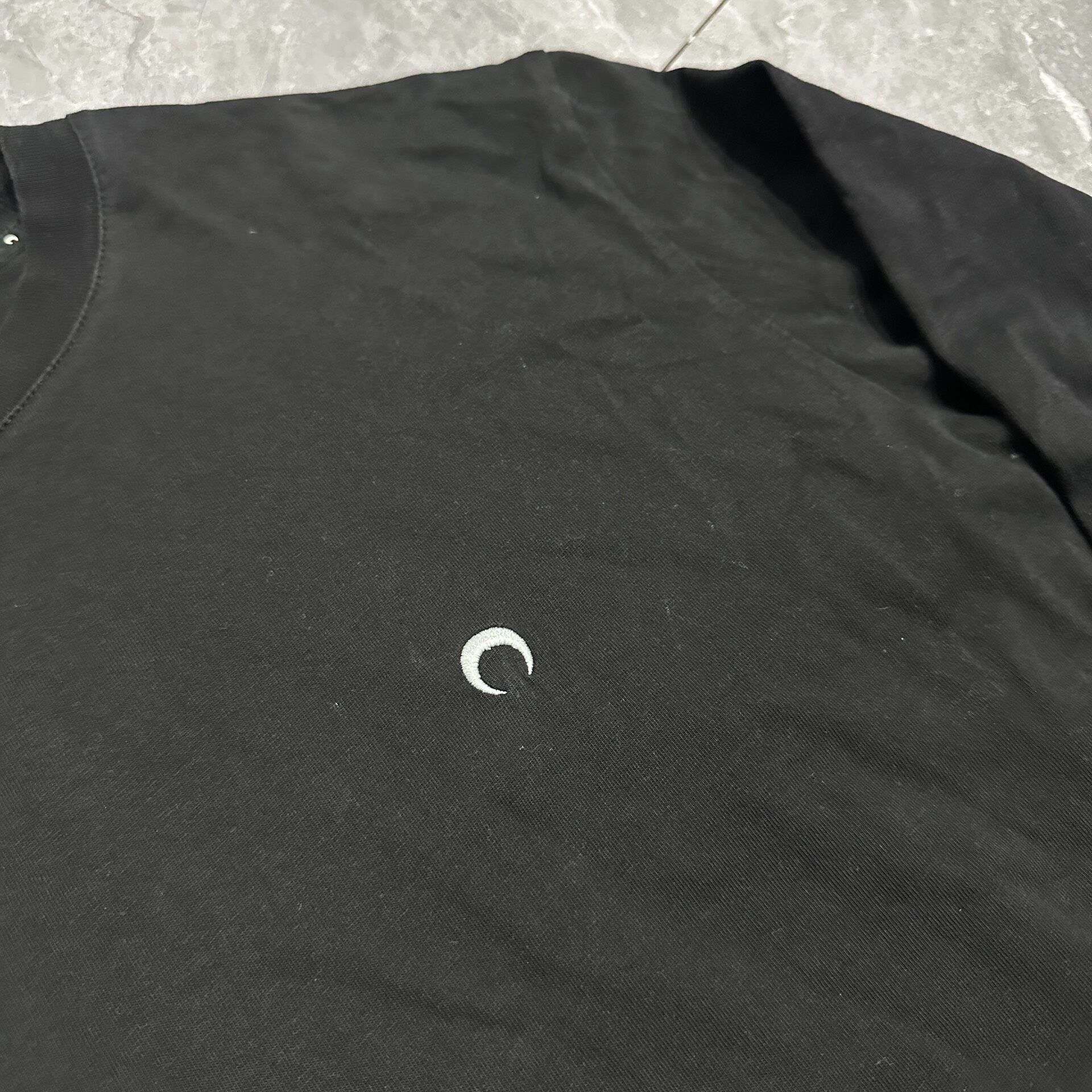 Marine Serre Black Moon Embroidered Top — detail