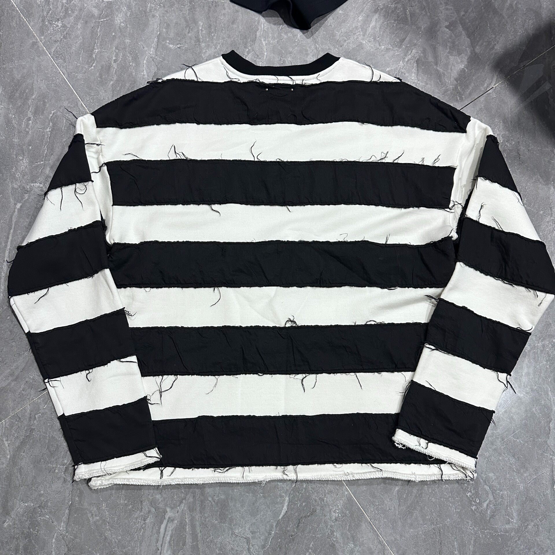 Minedenim Black White Striped Sweatshirt — front