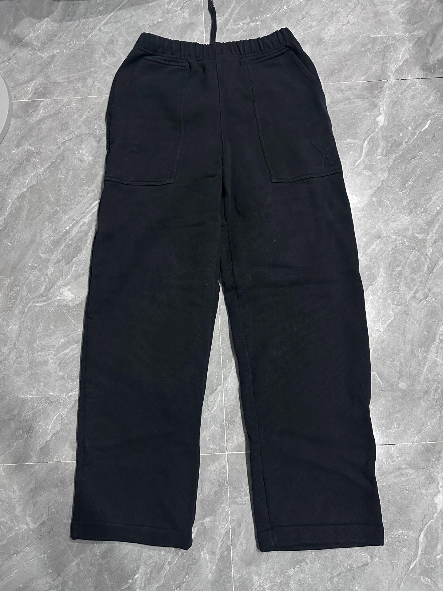 Ami Paris Black Heart Wide-leg Sweatpants