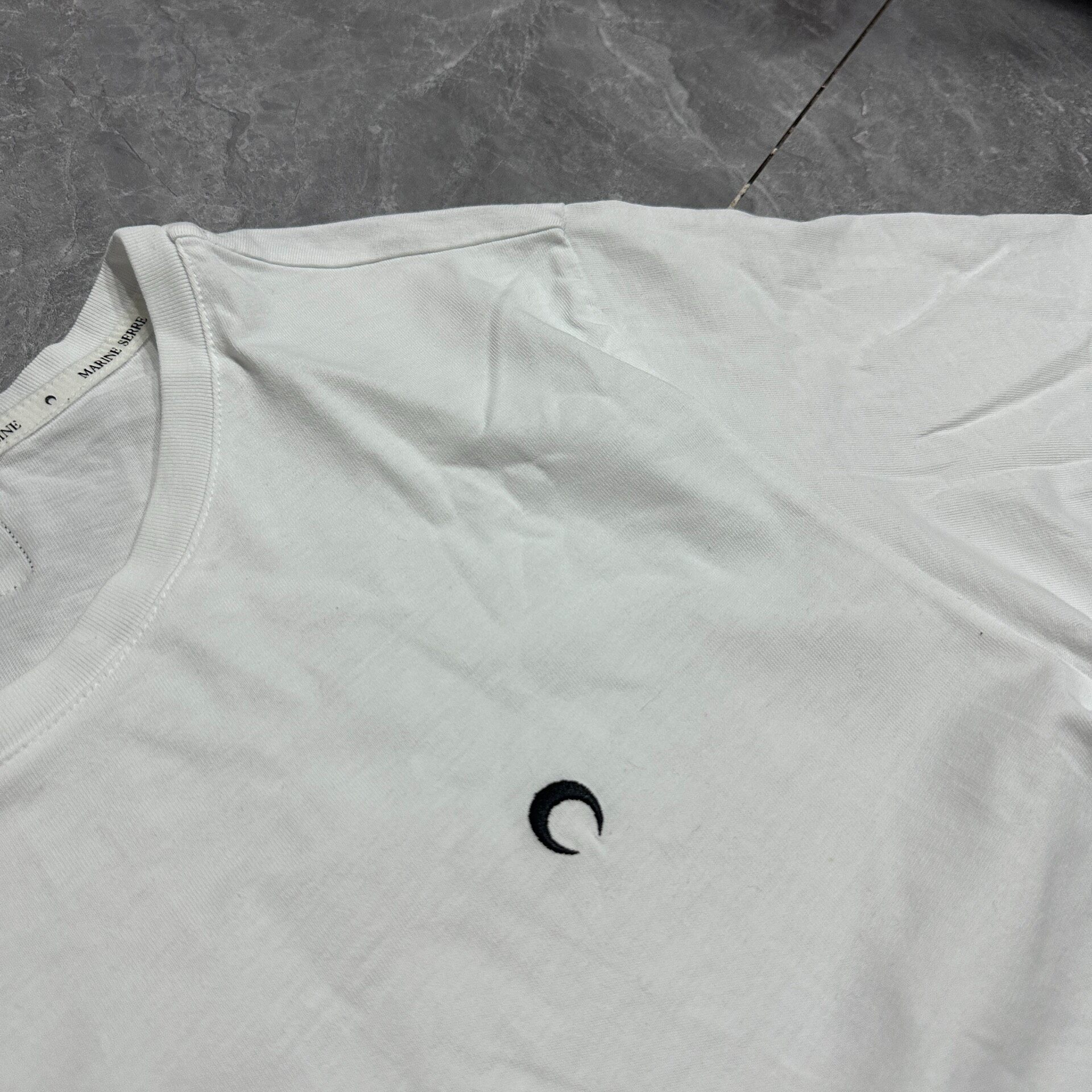 Marine Serre White Moon Logo T-Shirt — detail