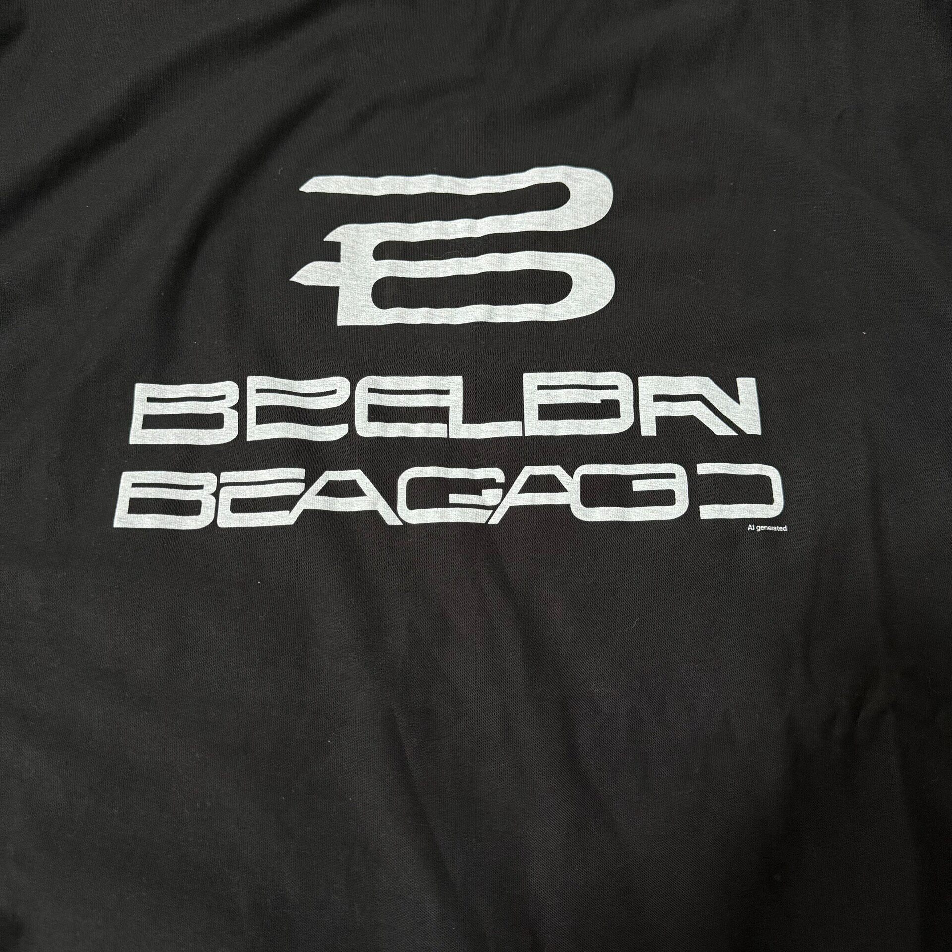 Balenciaga Black Distressed Short-sleeve Tee — front