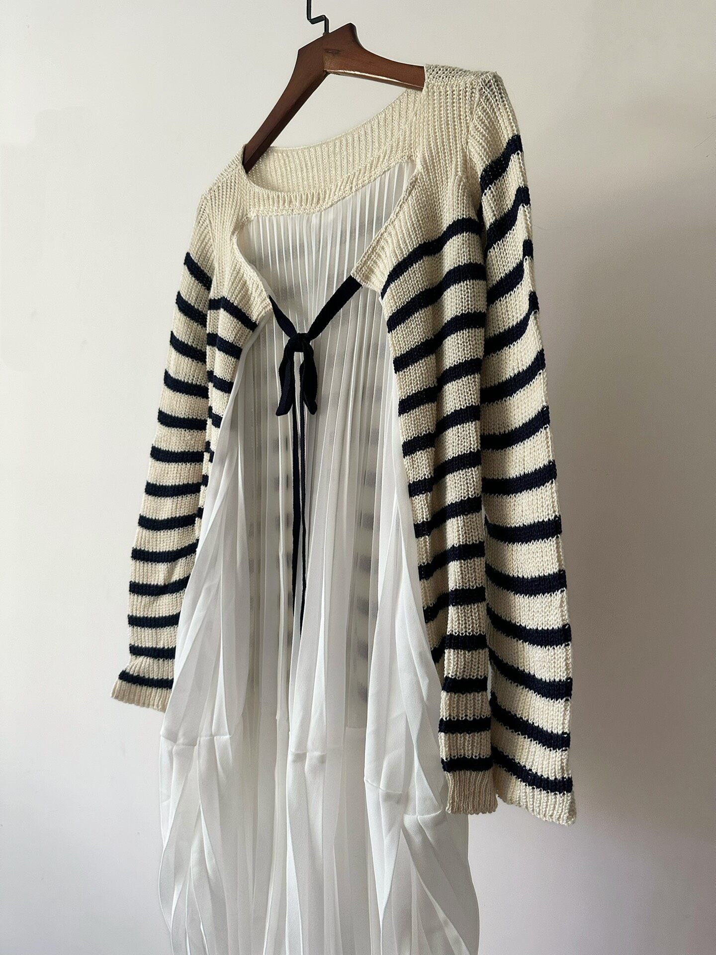 Junya Watanabe Pleated Sheer Dress — front