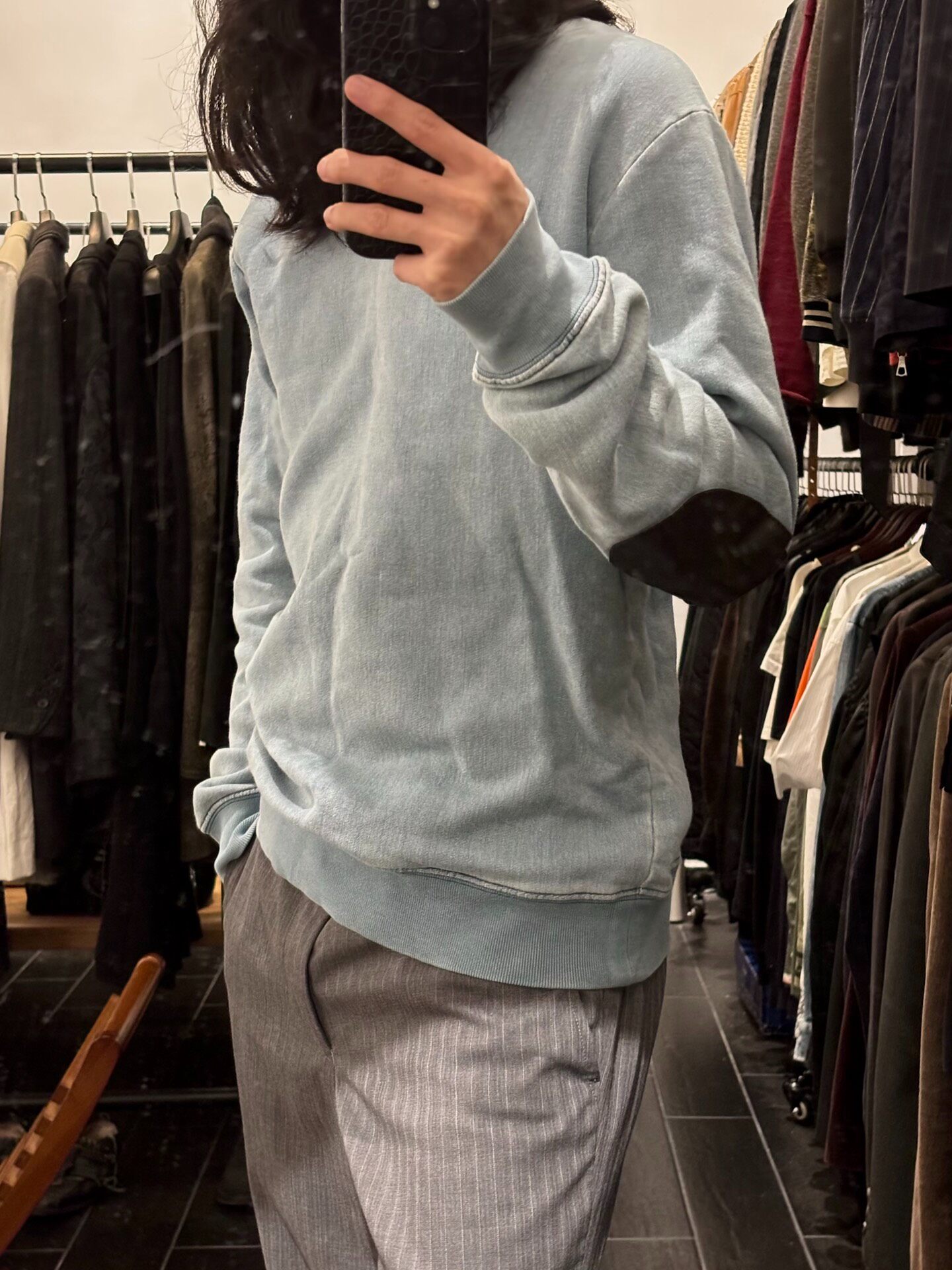 Maison Margiela 2016 Leather Patch Sweatshirt — front