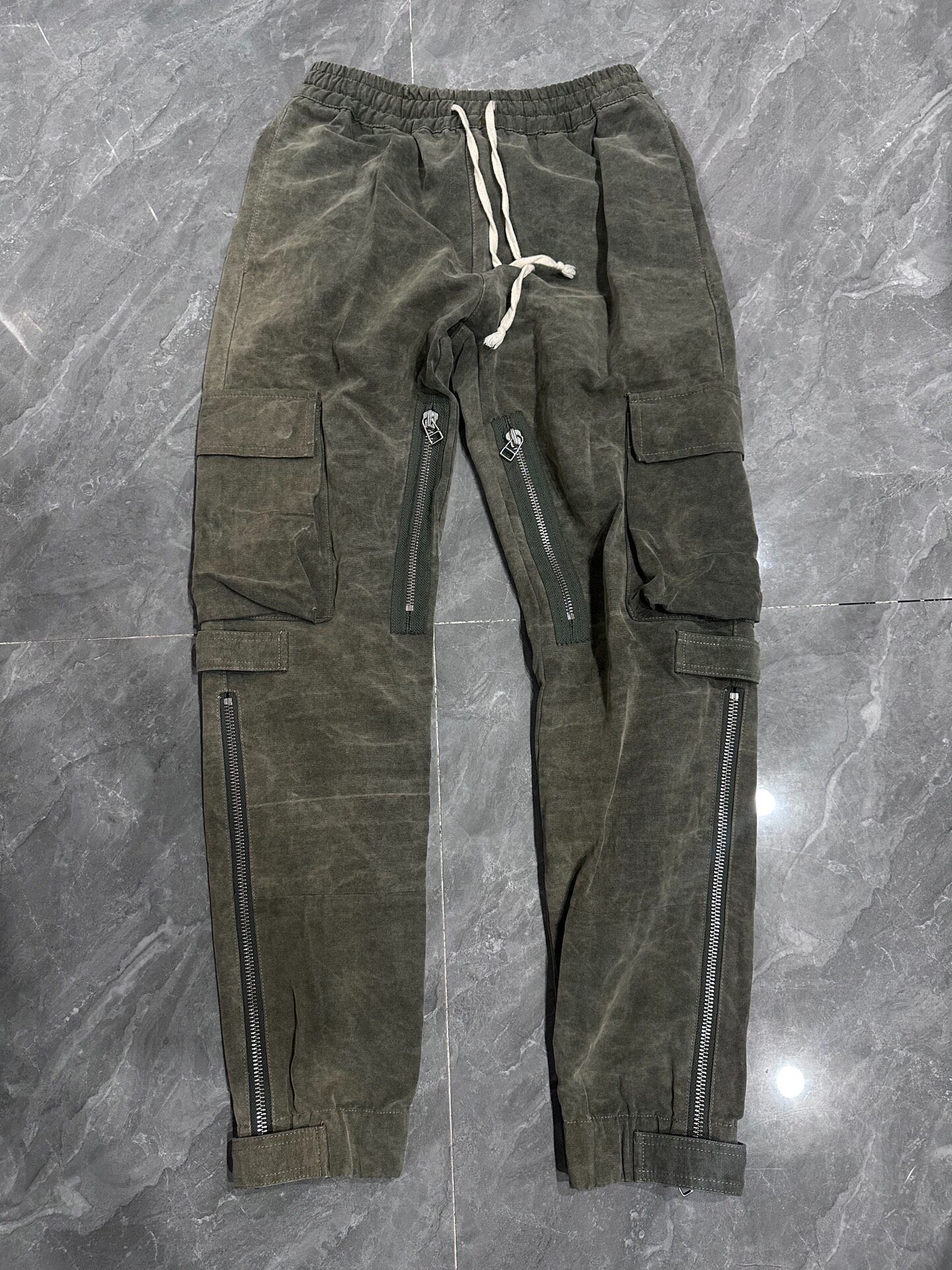 Askyurself Faded Green Cargo Pants