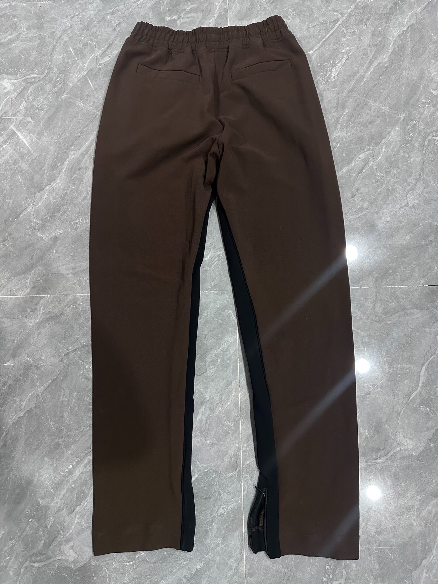 Brown Micro-Flared Suit Trousers — front