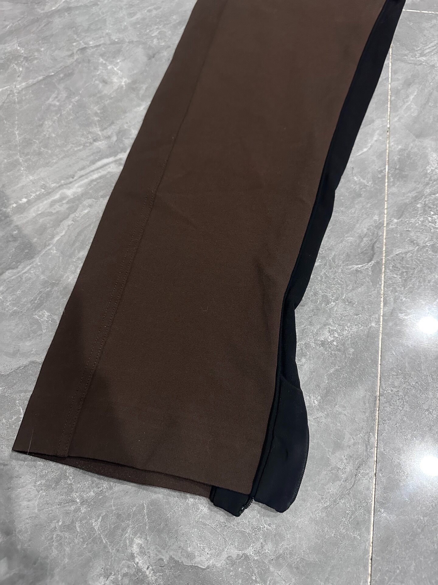 Brown Micro-Flared Suit Trousers — back