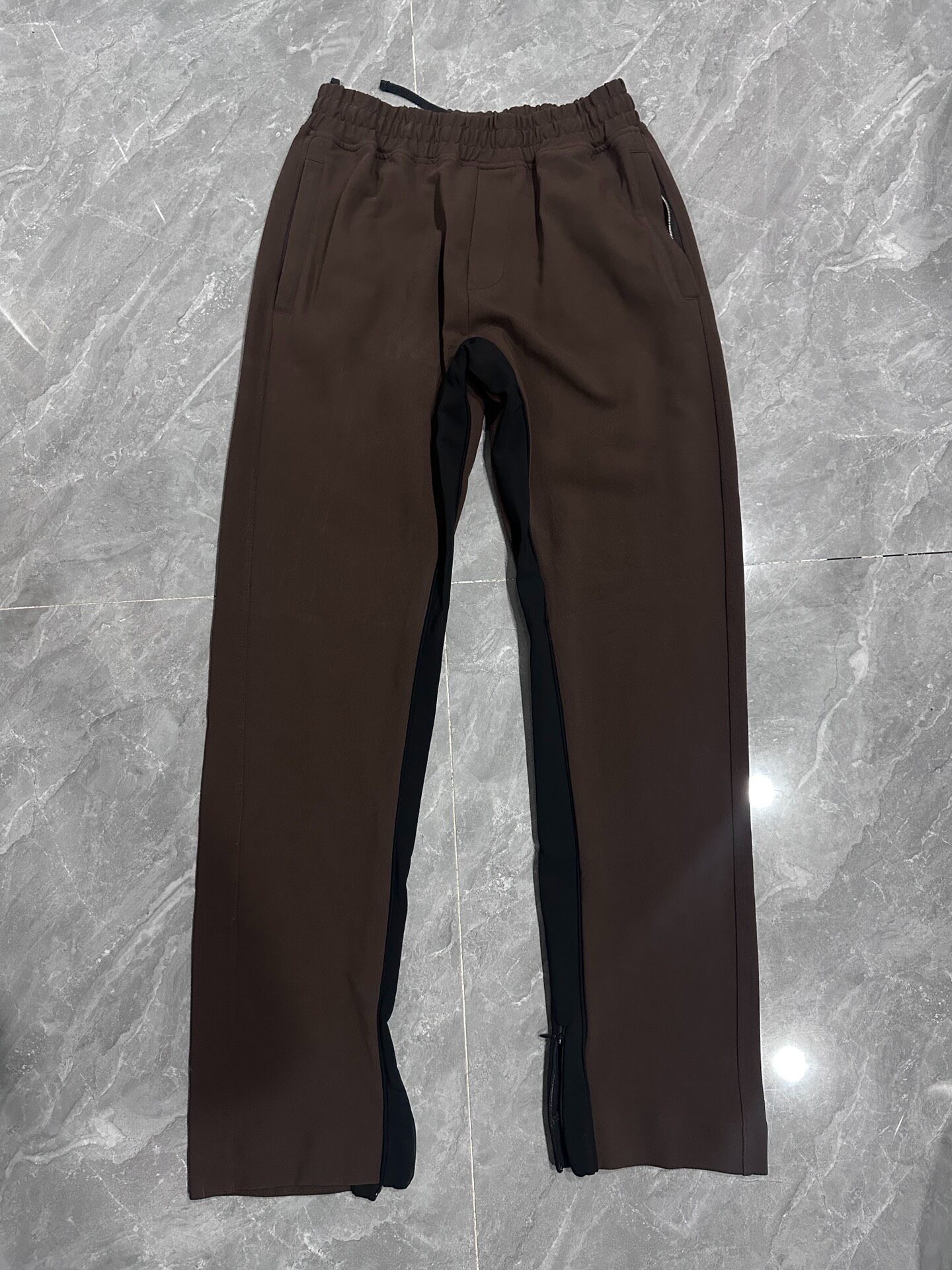 Brown Micro-Flared Suit Trousers