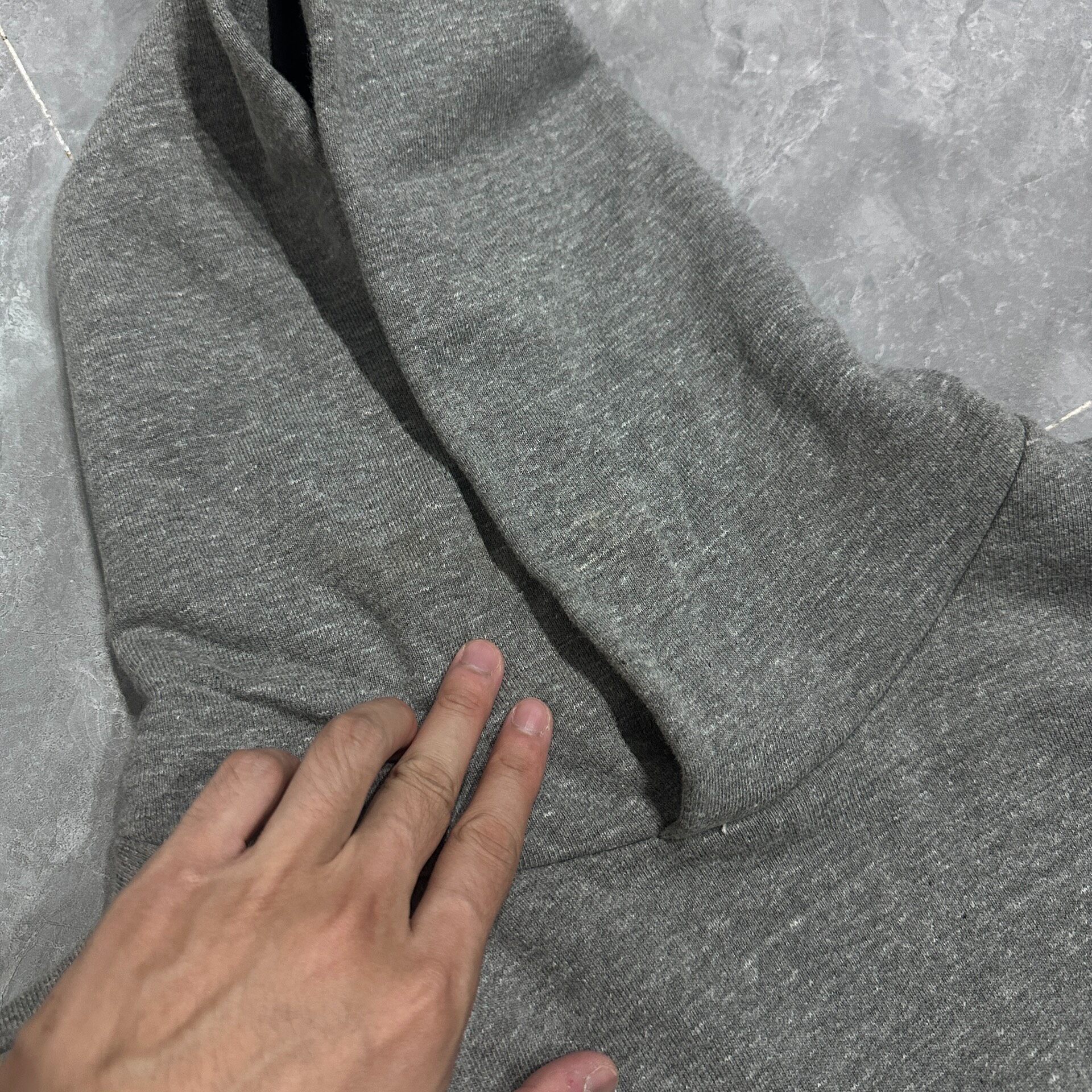 Fear of God Gray Flocked FG Hoodie — back