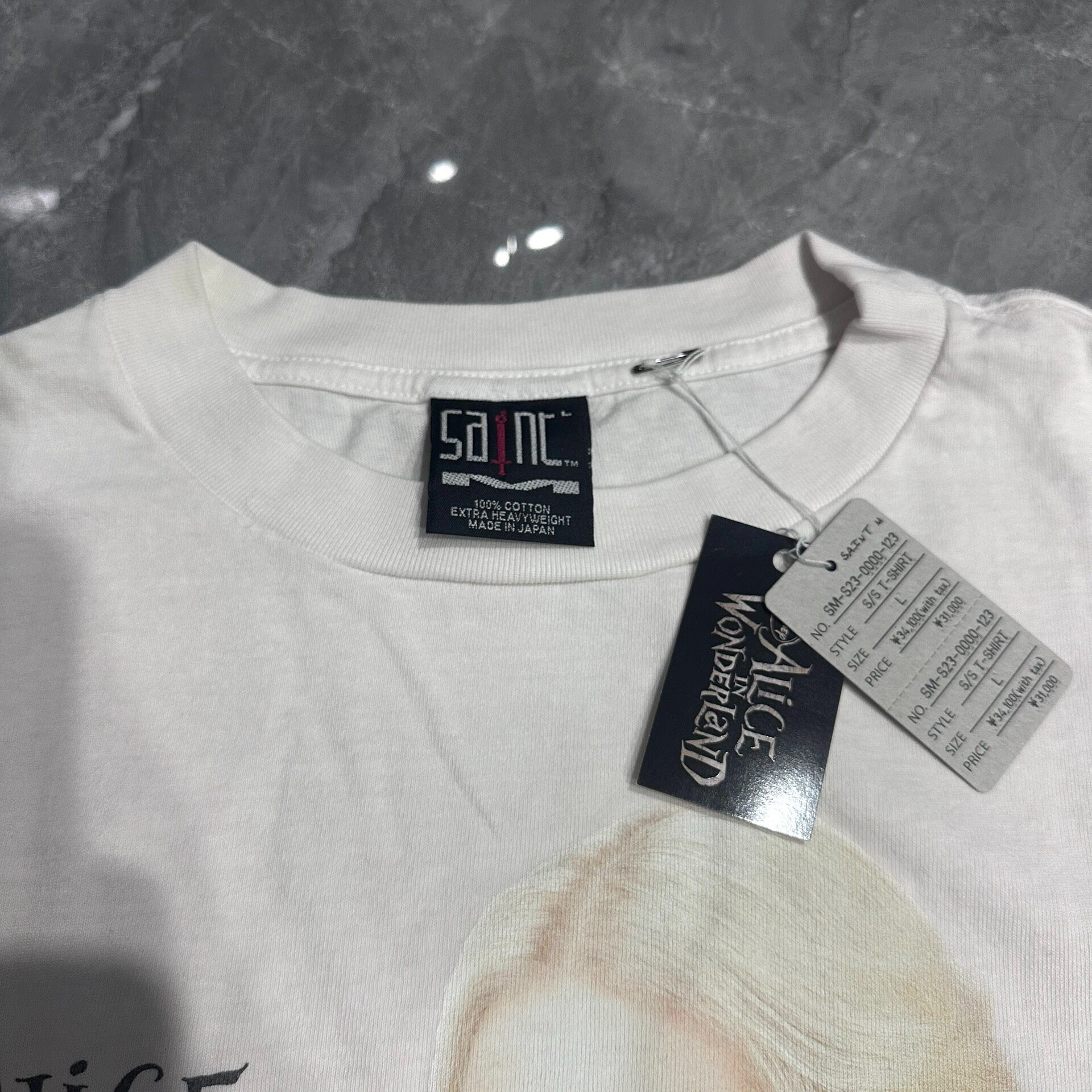 Saint Michael White Queen Graphic T-Shirt — back