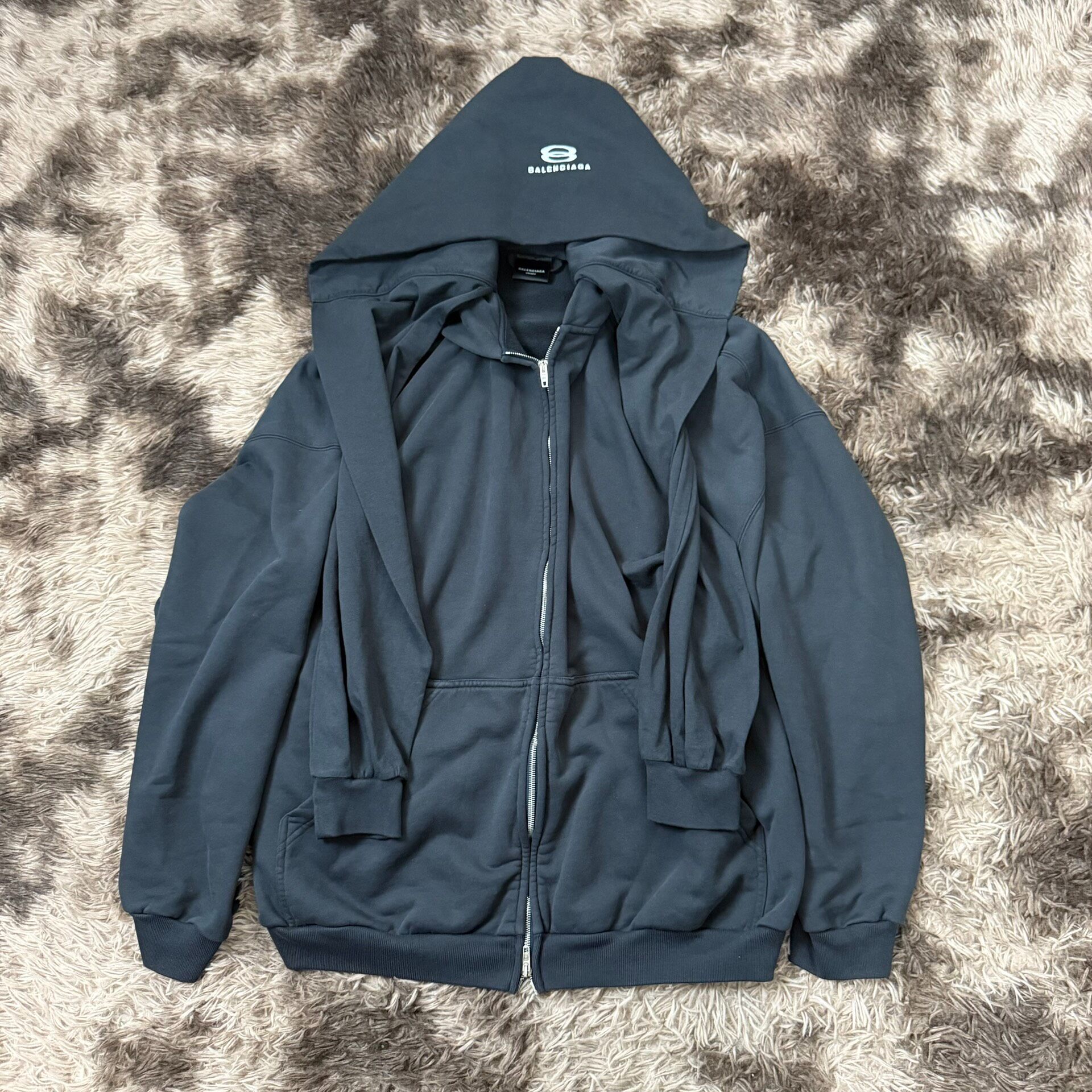 Balenciaga 24FW Double Hood Zip Hoodie