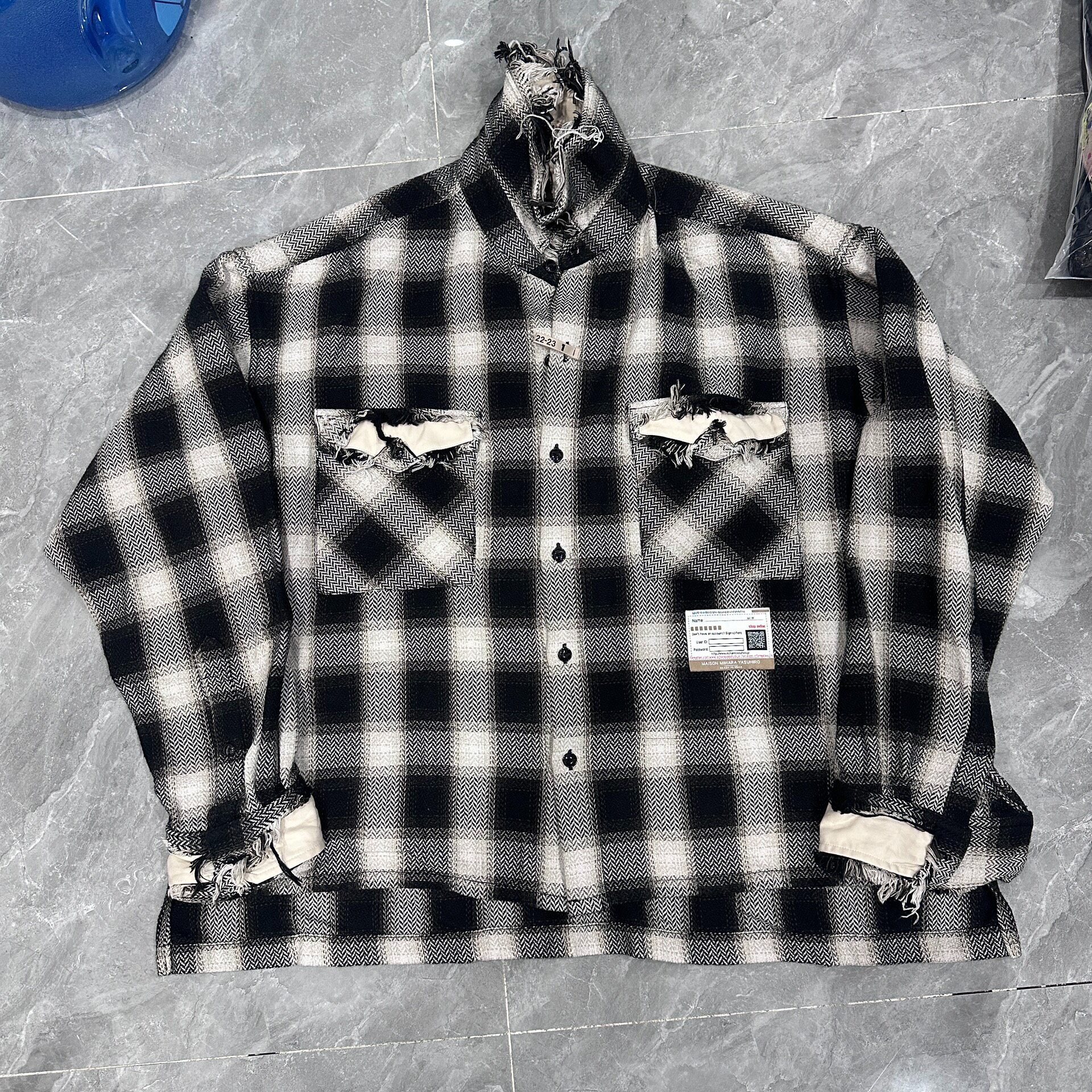 Maison Mihara Yasuhiro Plaid Distressed Shirt
