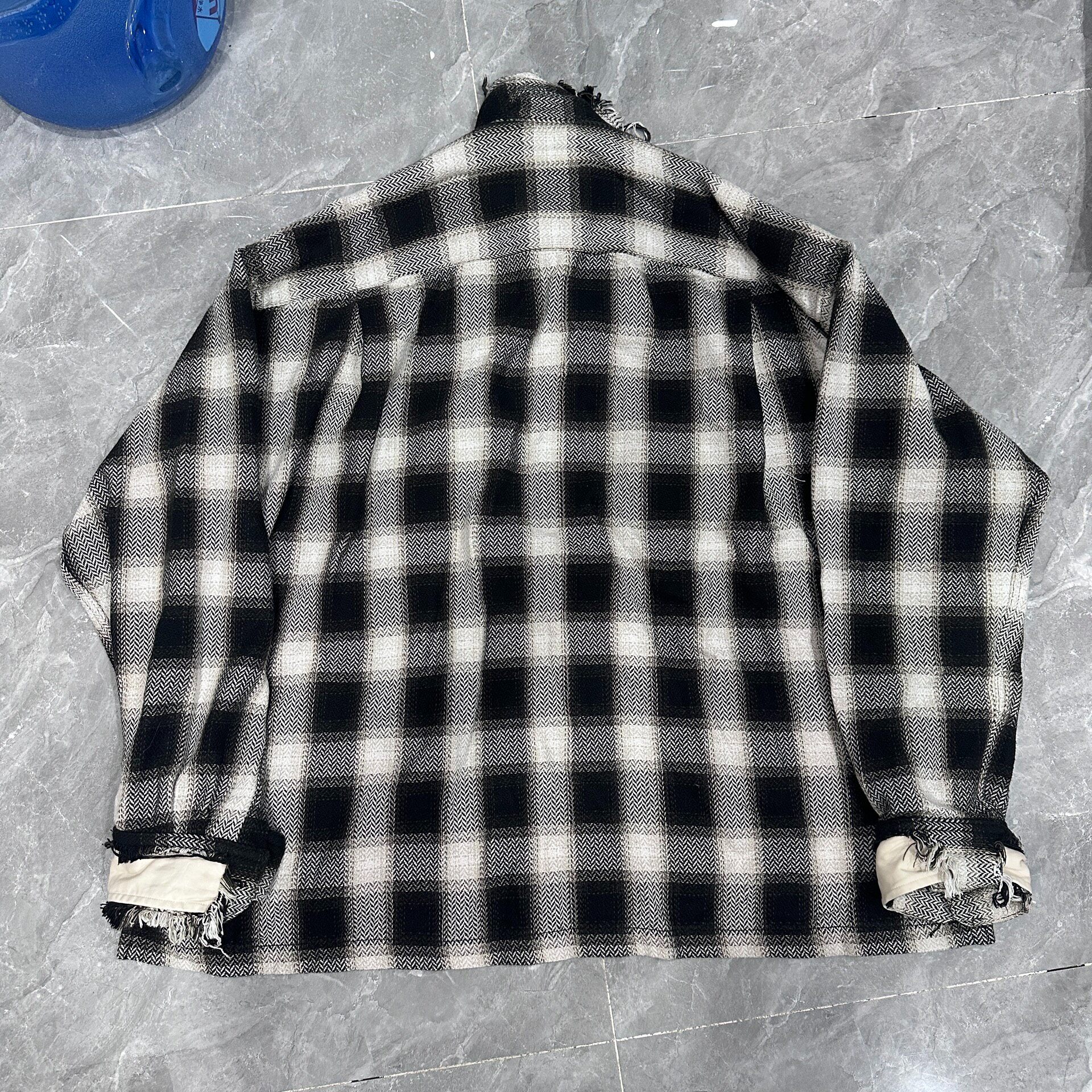 Maison Mihara Yasuhiro Plaid Distressed Shirt — front