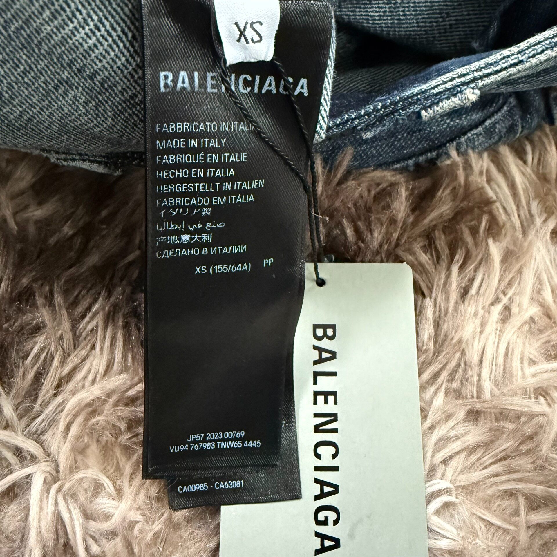 Balenciaga 23FW Double-Layer Fake Two-Piece Jeans — back