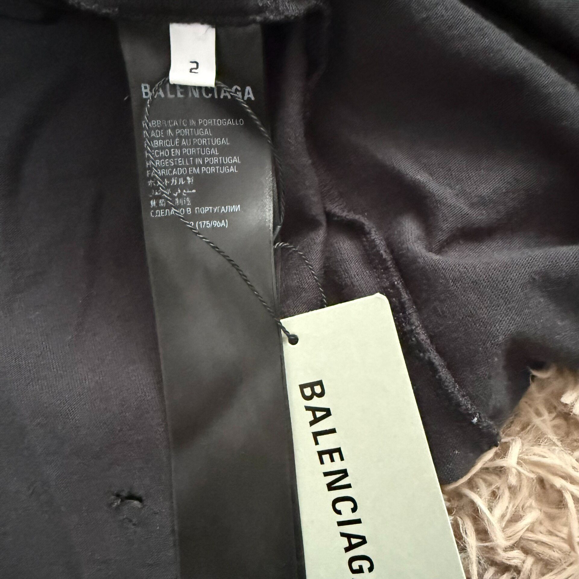 Balenciaga Distressed Embroidered Logo Tee — back