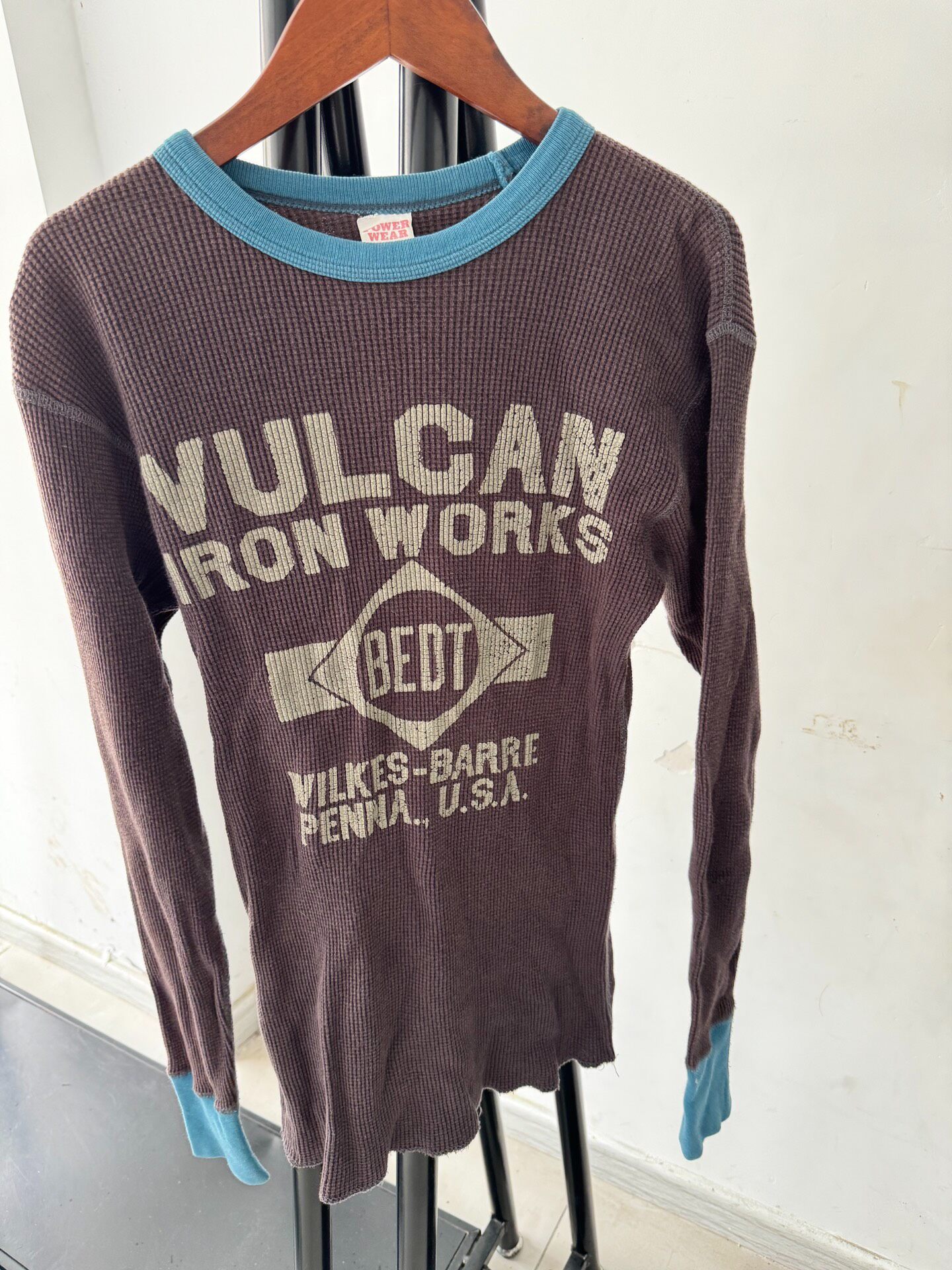 Freewheelers Brown Waffle-Knit Long-Sleeve T-Shirt