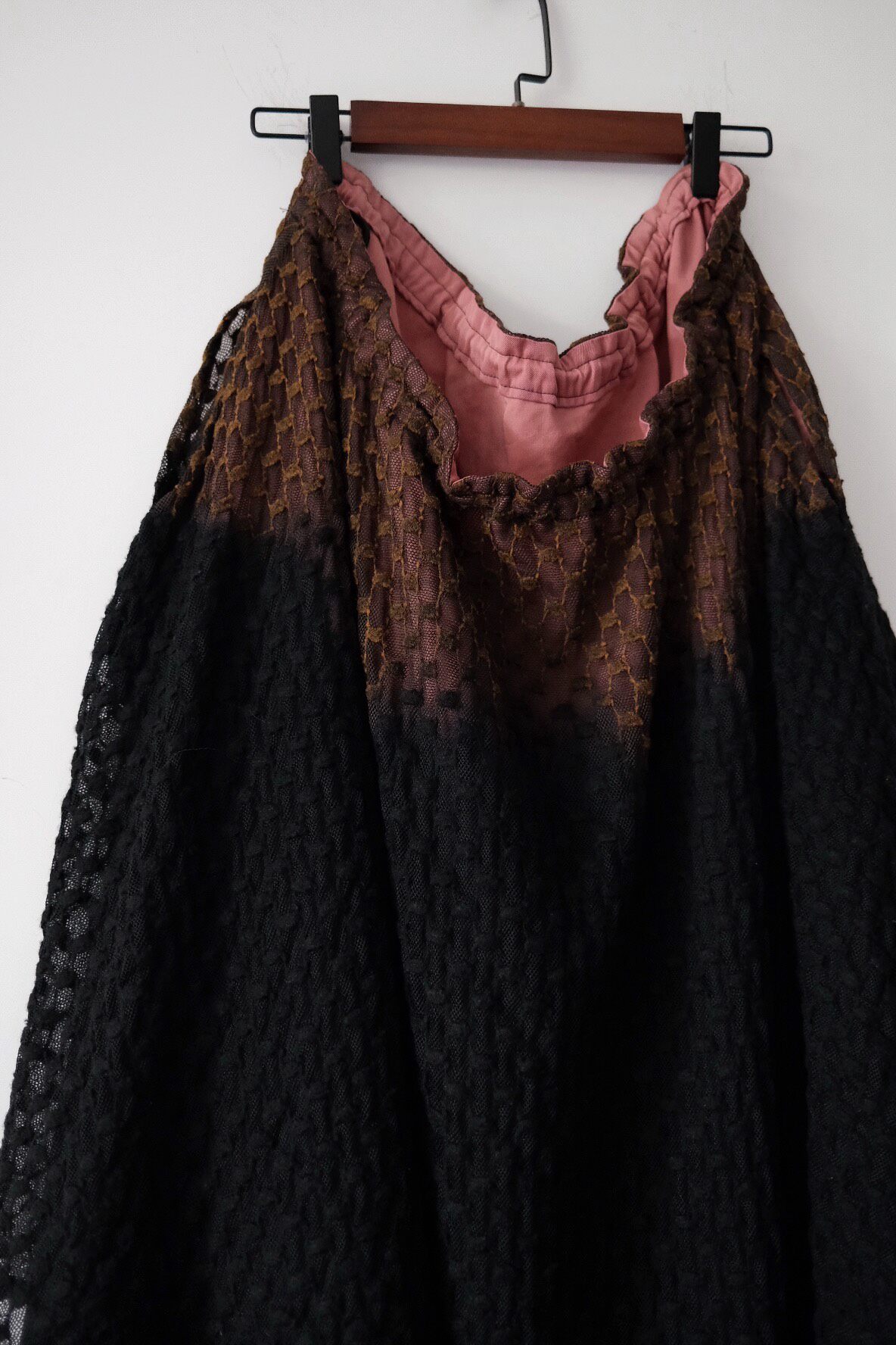 Y's 2003 Runway Gradient Umbrella Skirt — label