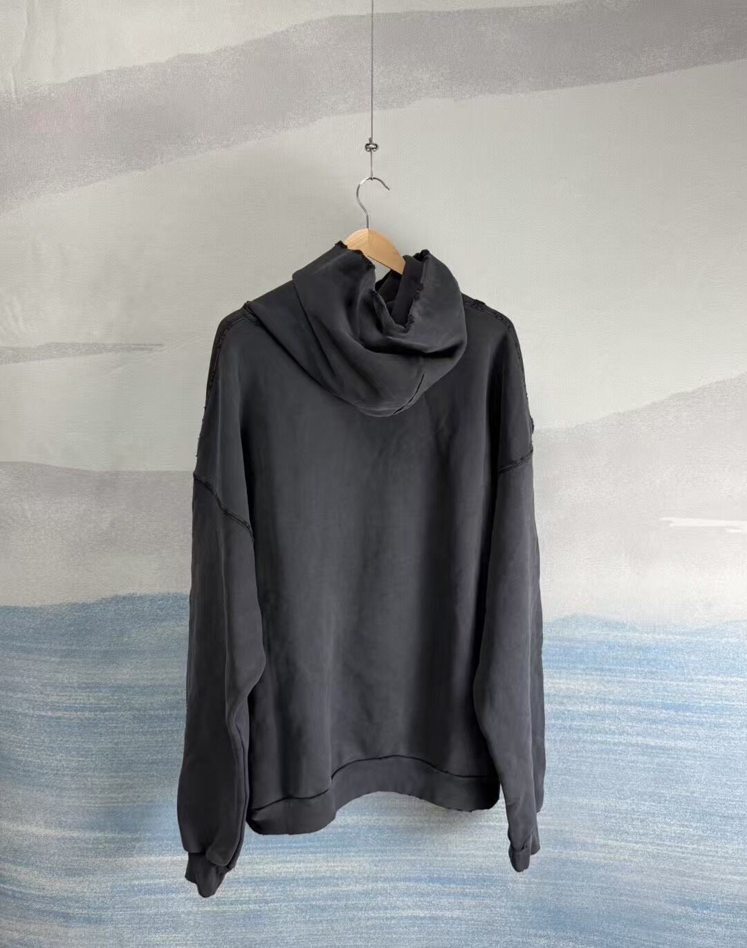 Balenciaga SS25 Black Graphic Hoodie — detail