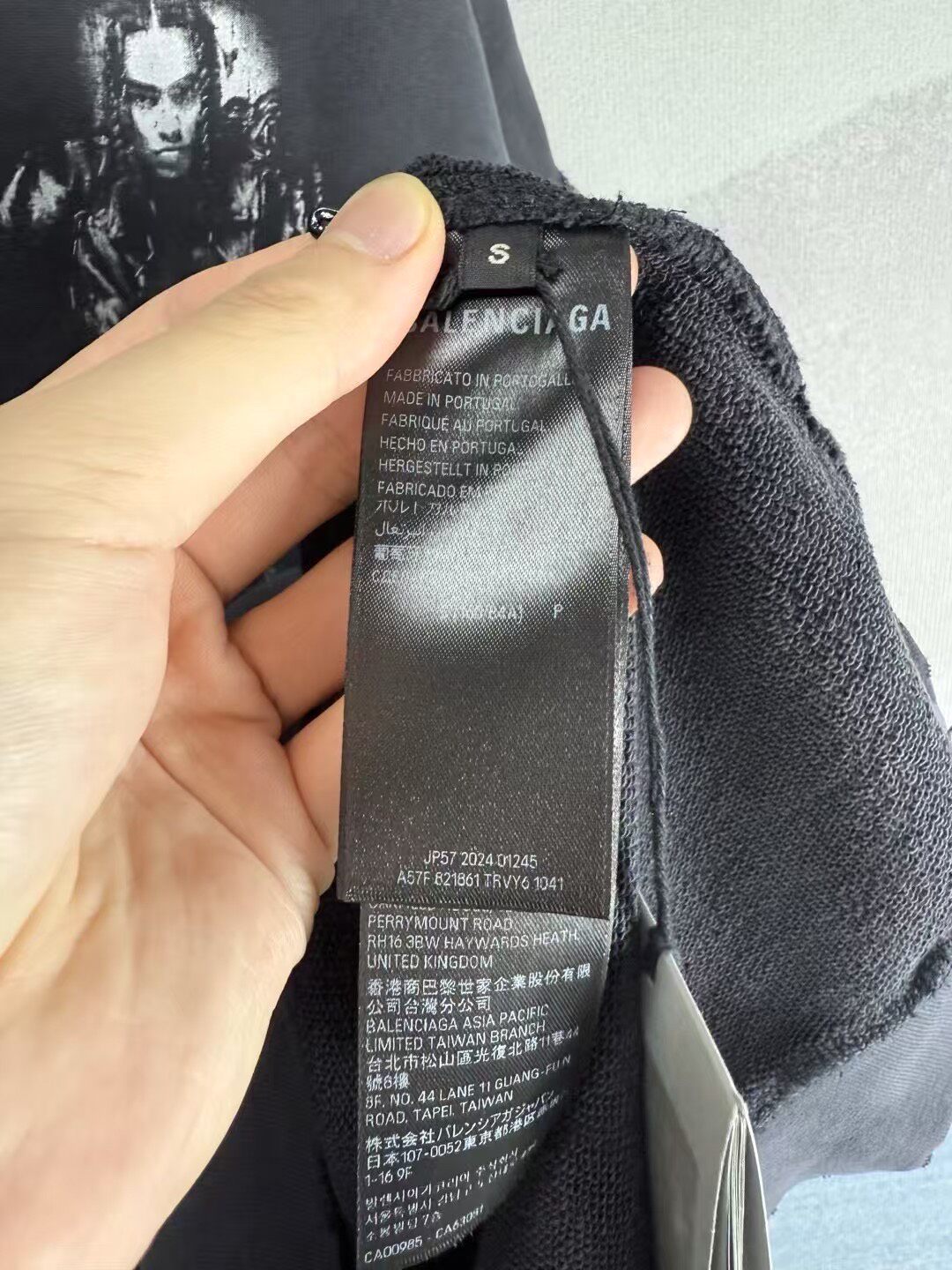 Balenciaga SS25 Black Graphic Hoodie — back