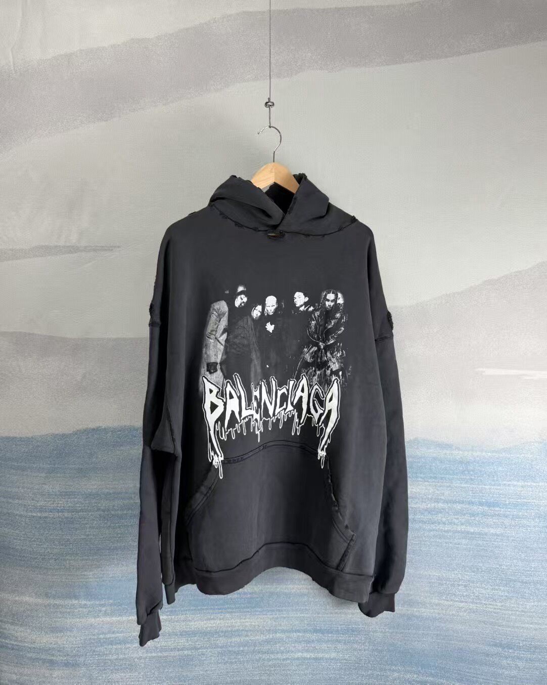 Balenciaga SS25 Black Graphic Hoodie