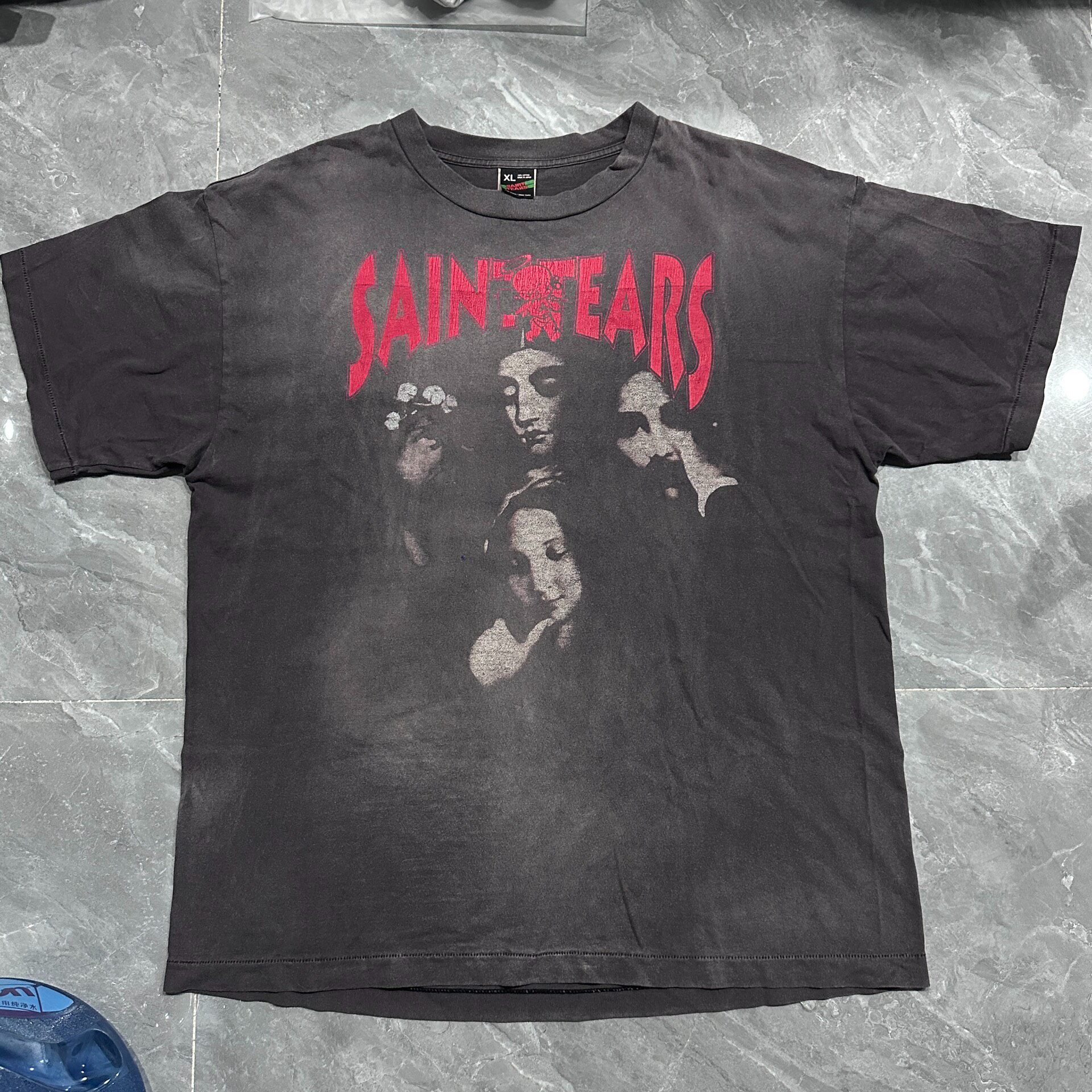 Saint Michael Denim Tears Short Sleeve T-Shirt