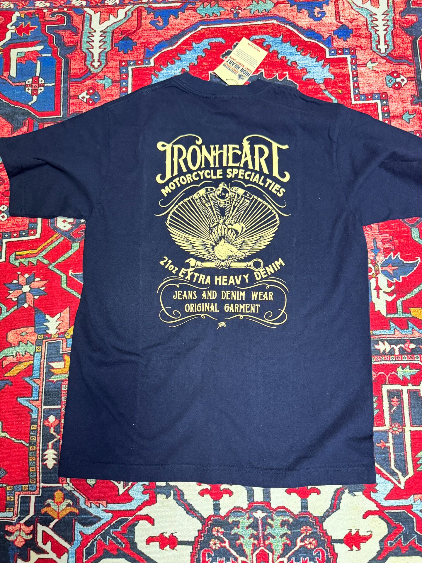 Iron Heart Dark Blue Short-Sleeve T-Shirt — detail