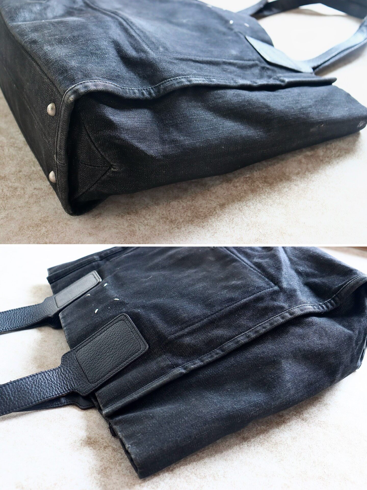 Maison Margiela Large Denim Tote Bag — label