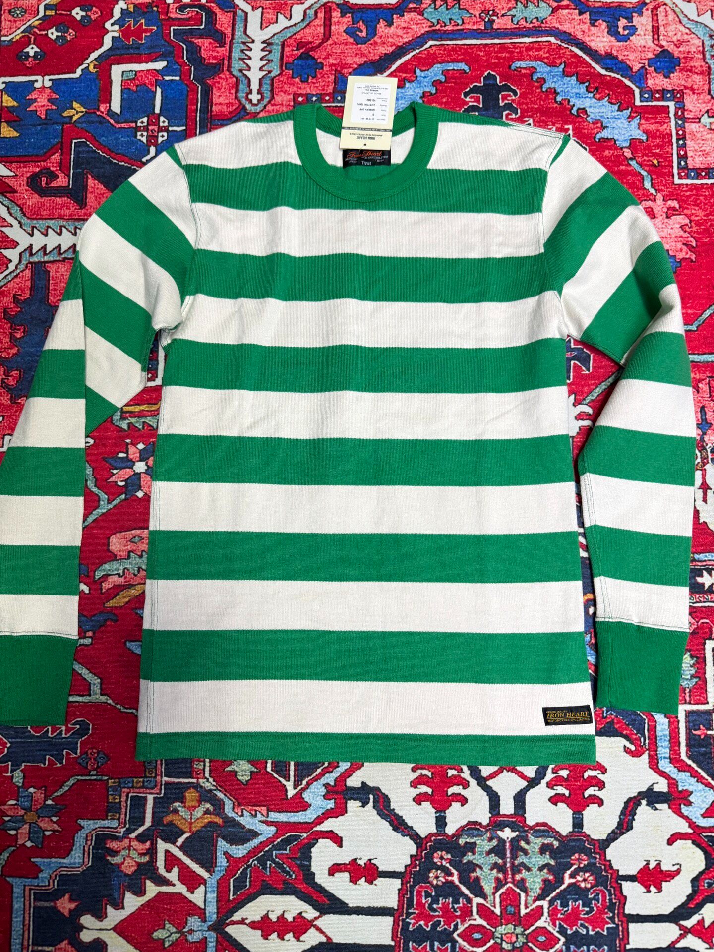 Iron Heart Green Striped Long-Sleeve T-Shirt