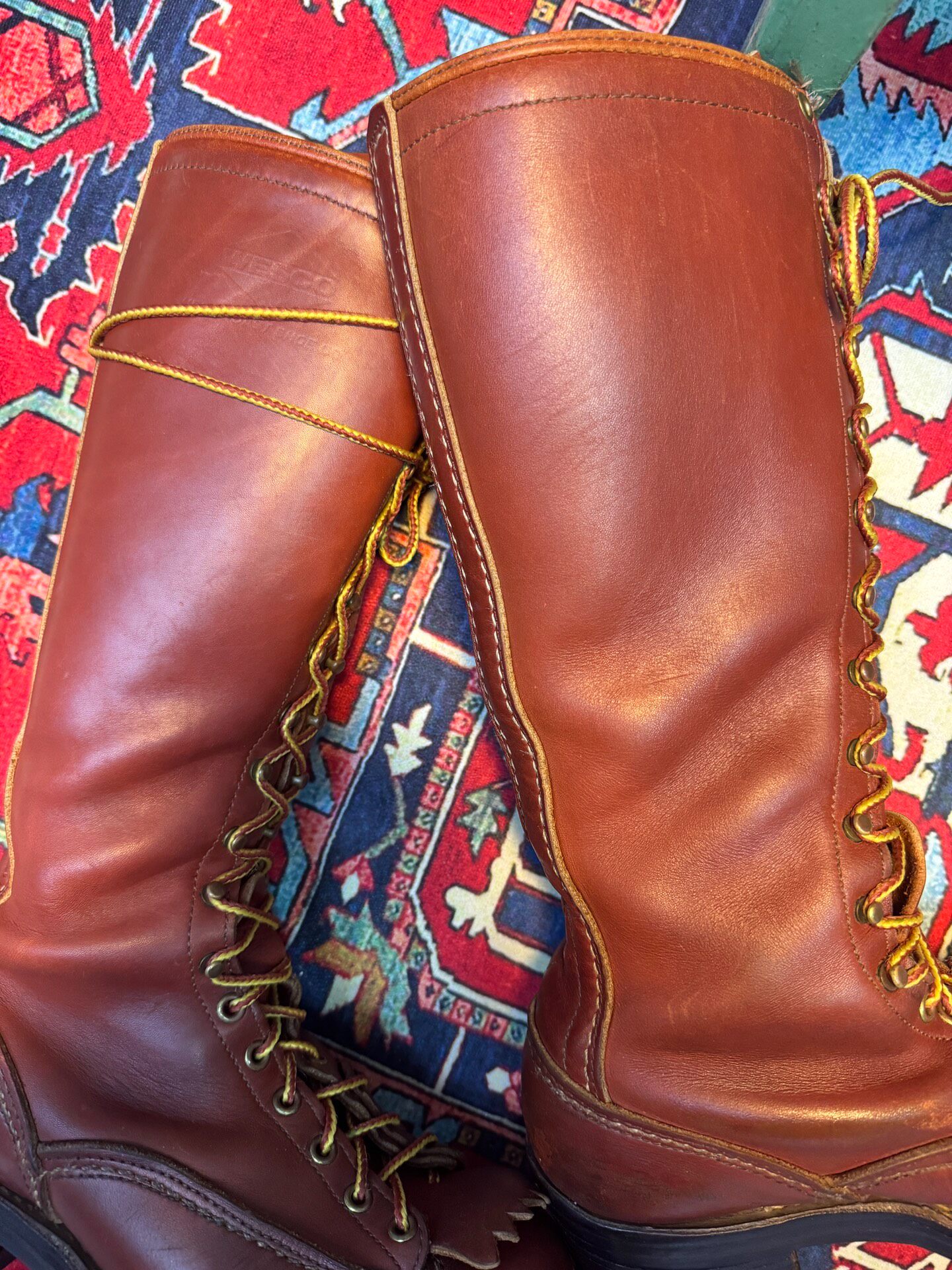 Wesco Lineman 18-Hole Vintage Boots — label