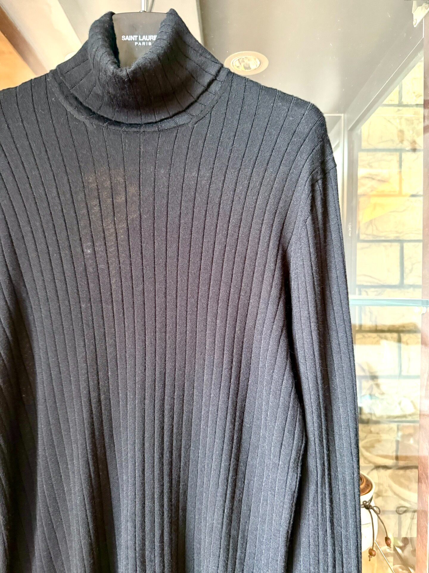 Hermes Black Turtleneck Cashmere Sweater — front