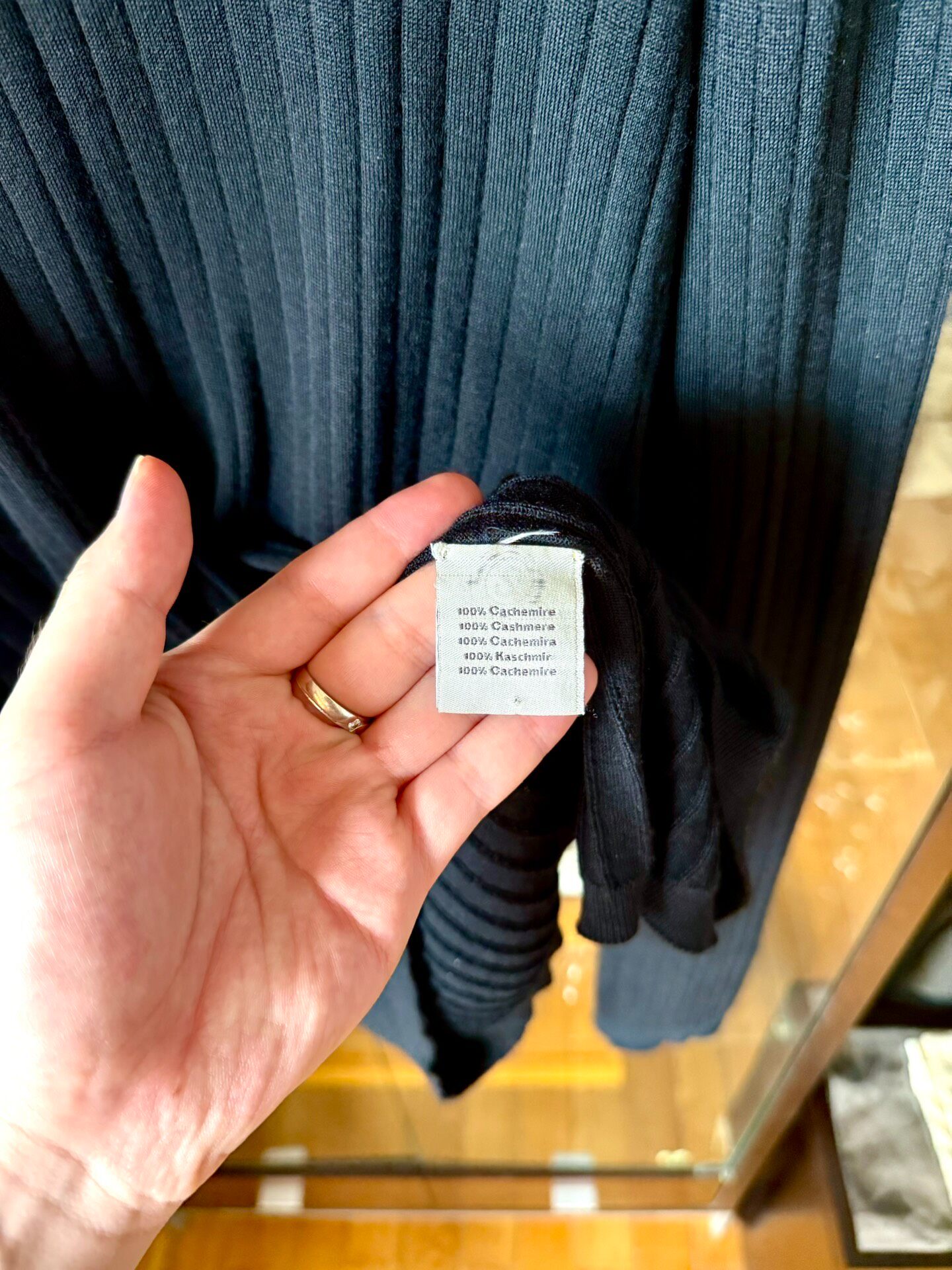 Hermes Black Turtleneck Cashmere Sweater — label